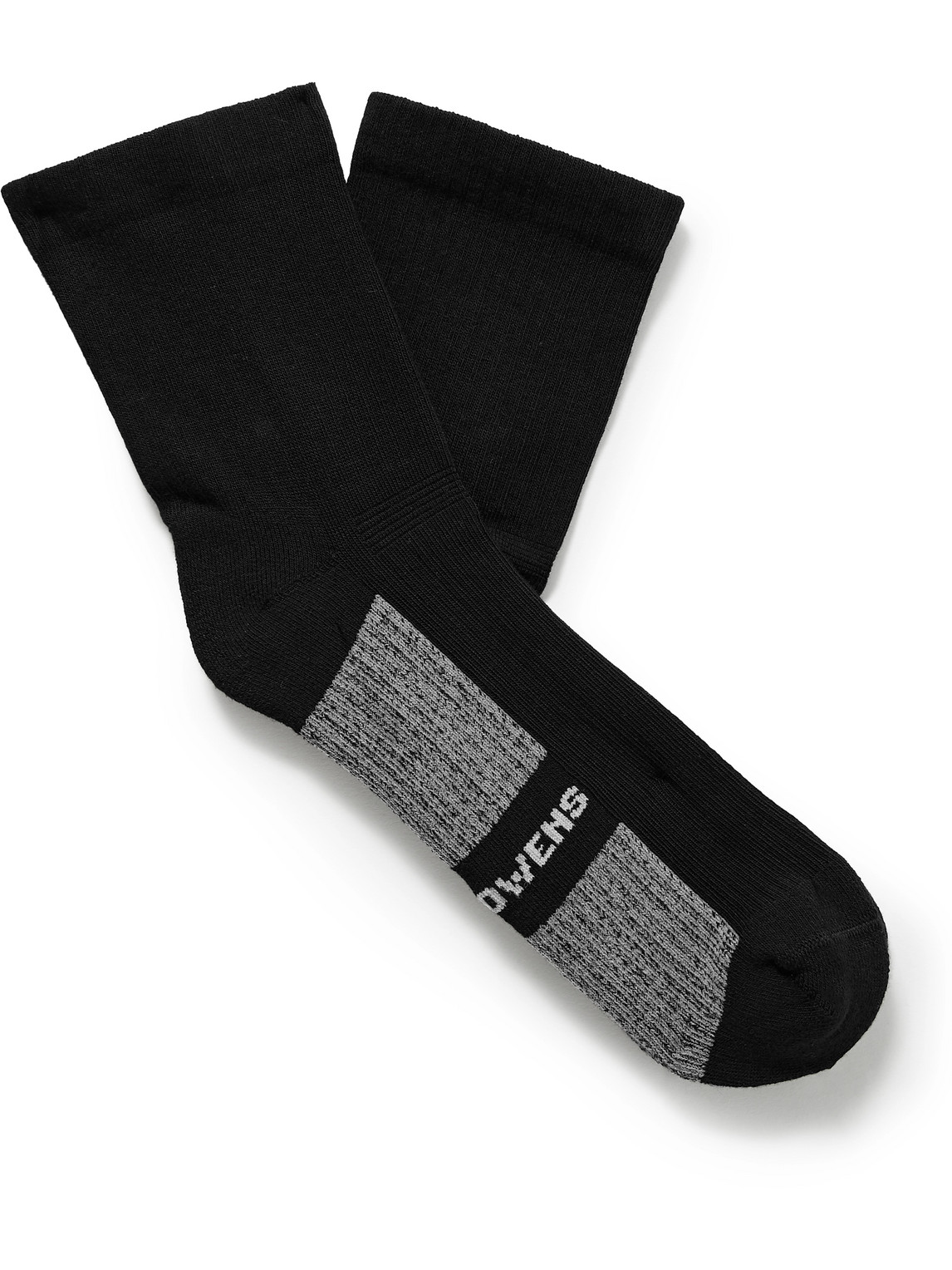 Ribbed Cotton-Blend Jacquard Socks