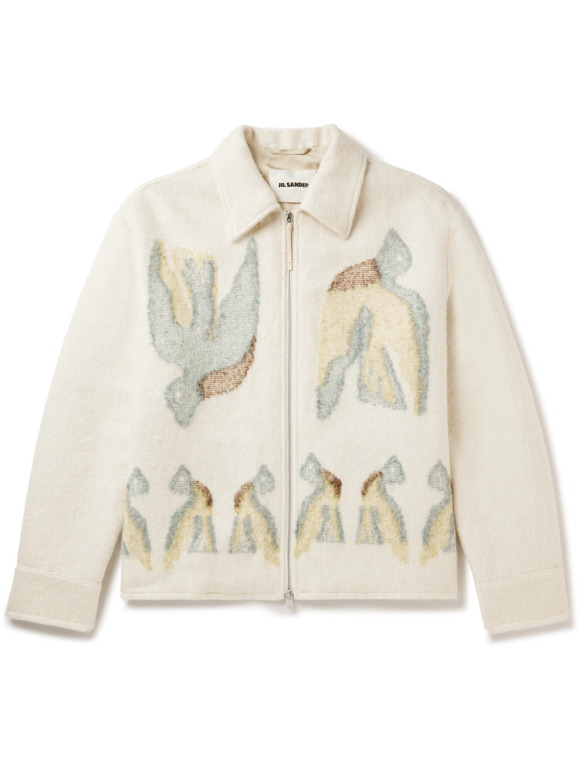 JIL SANDER JACQUARD-KNIT BLOUSON JACKET