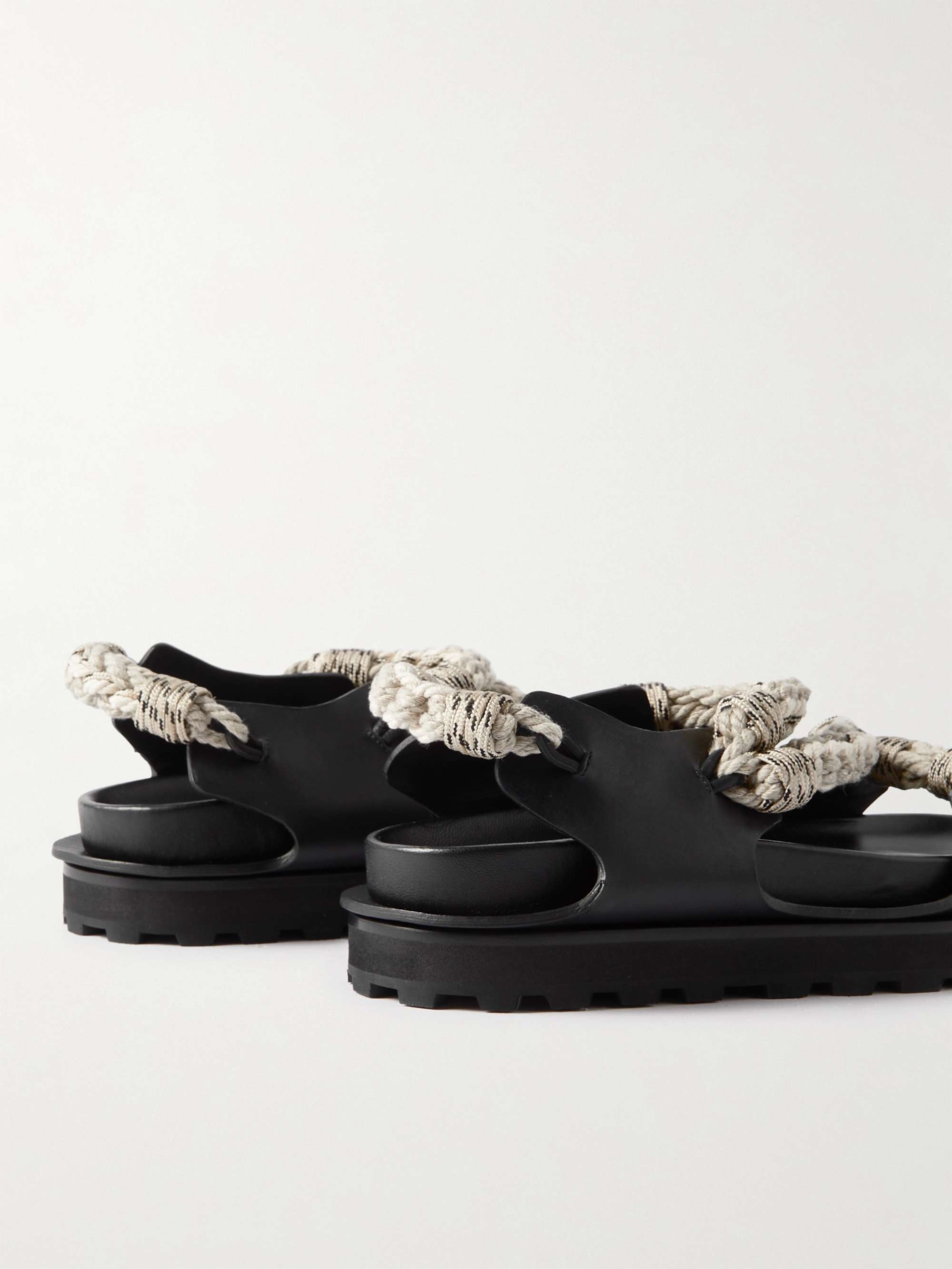 JIL SANDER Leather and Rope Sandals