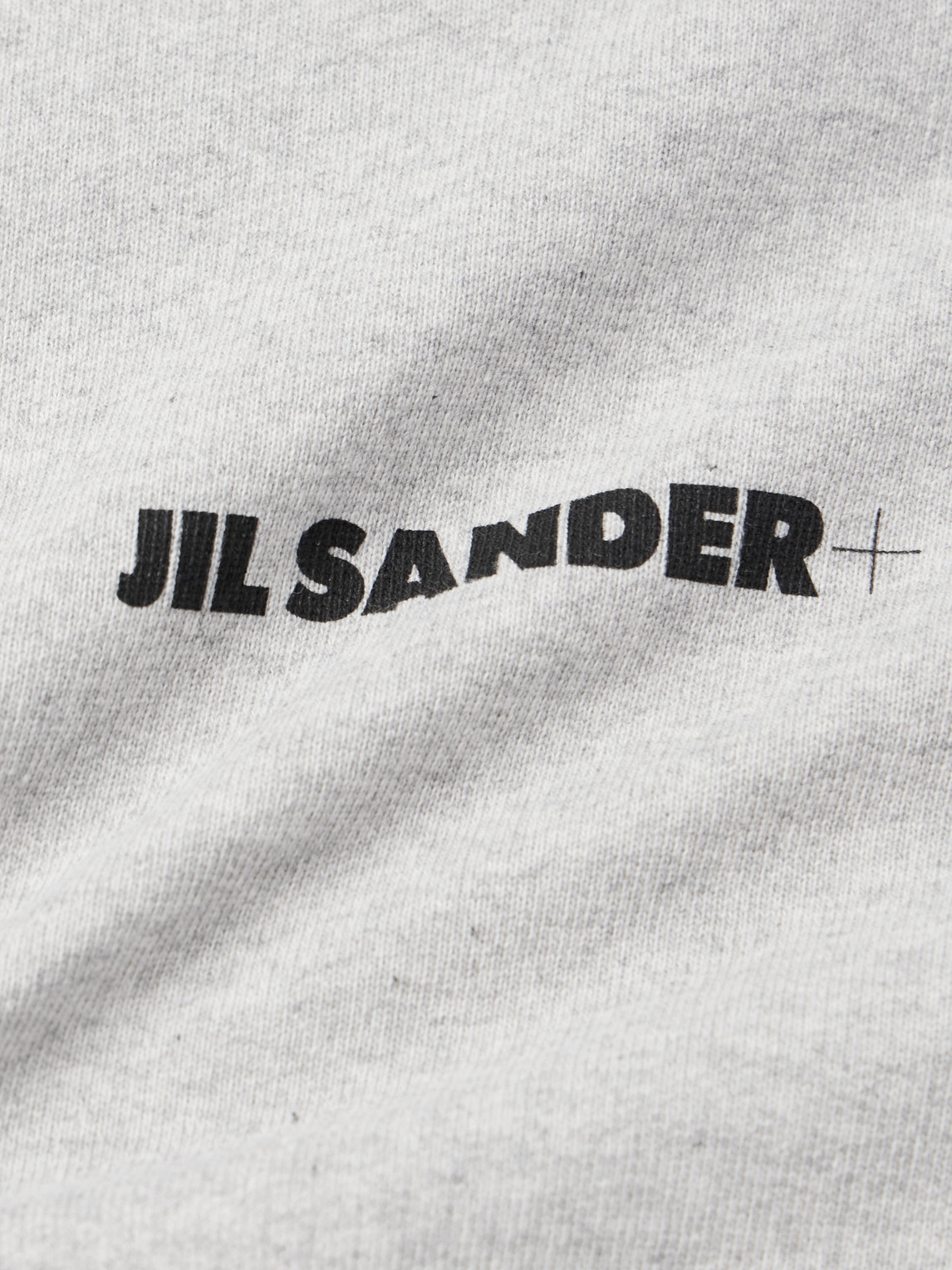 Shop Jil Sander Logo-print Cotton-jersey Hoodie In Gray