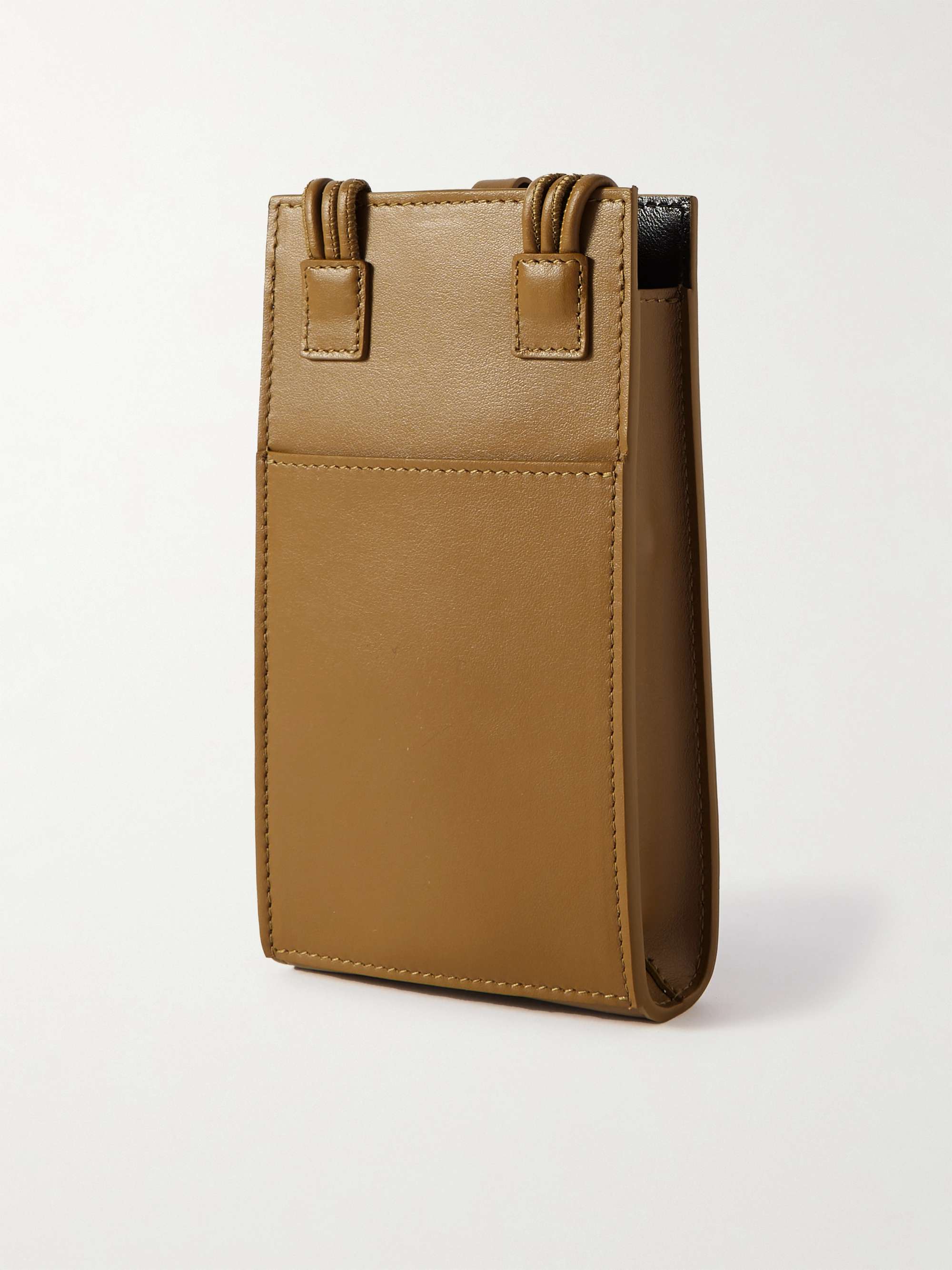 JIL SANDER Tangle Leather Phone Pouch