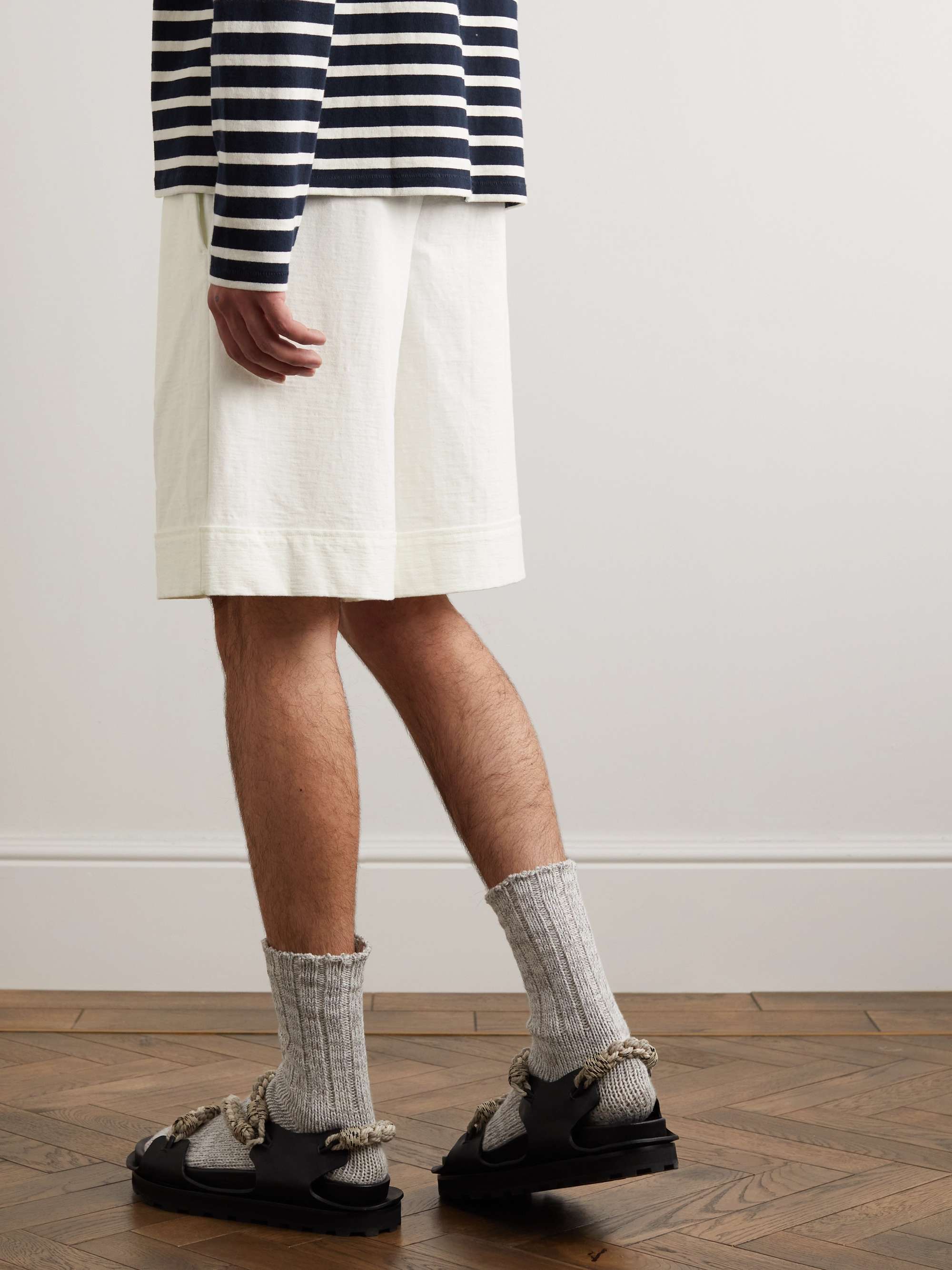 JIL SANDER Straight-Leg Stretch-Cotton Drawstring Shorts