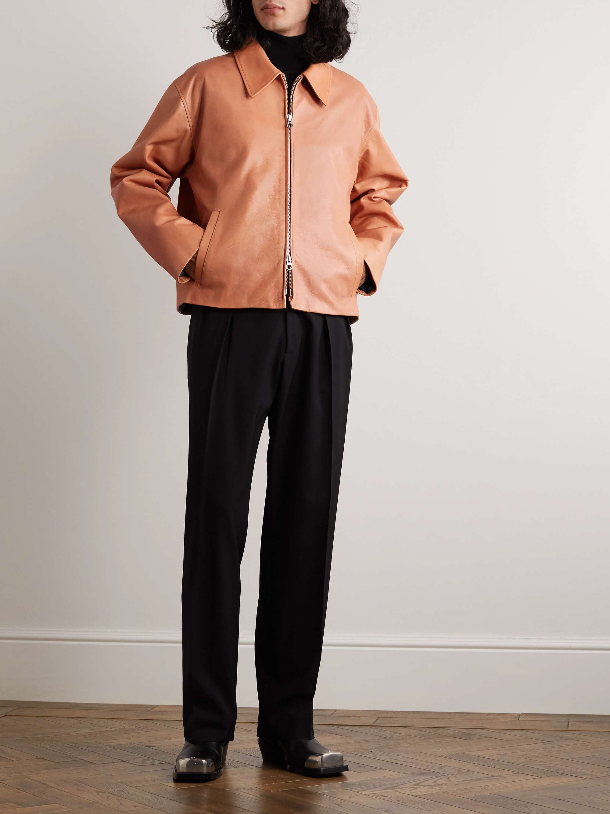 JIL SANDER Leather Blouson Jacket