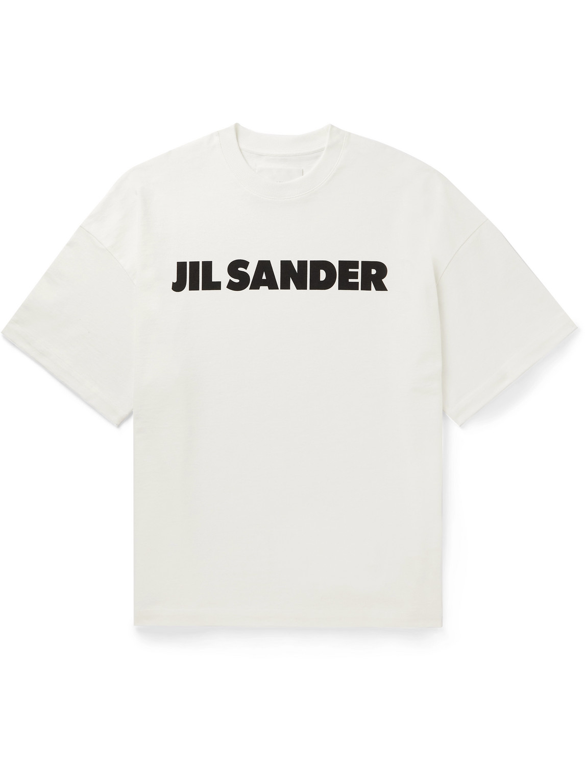 Tシャツ・カットソー JIL SANDER T-SHIRTS PORCELAIN Jil Sander White Oversize Crewneck T-shirt With Logo Print