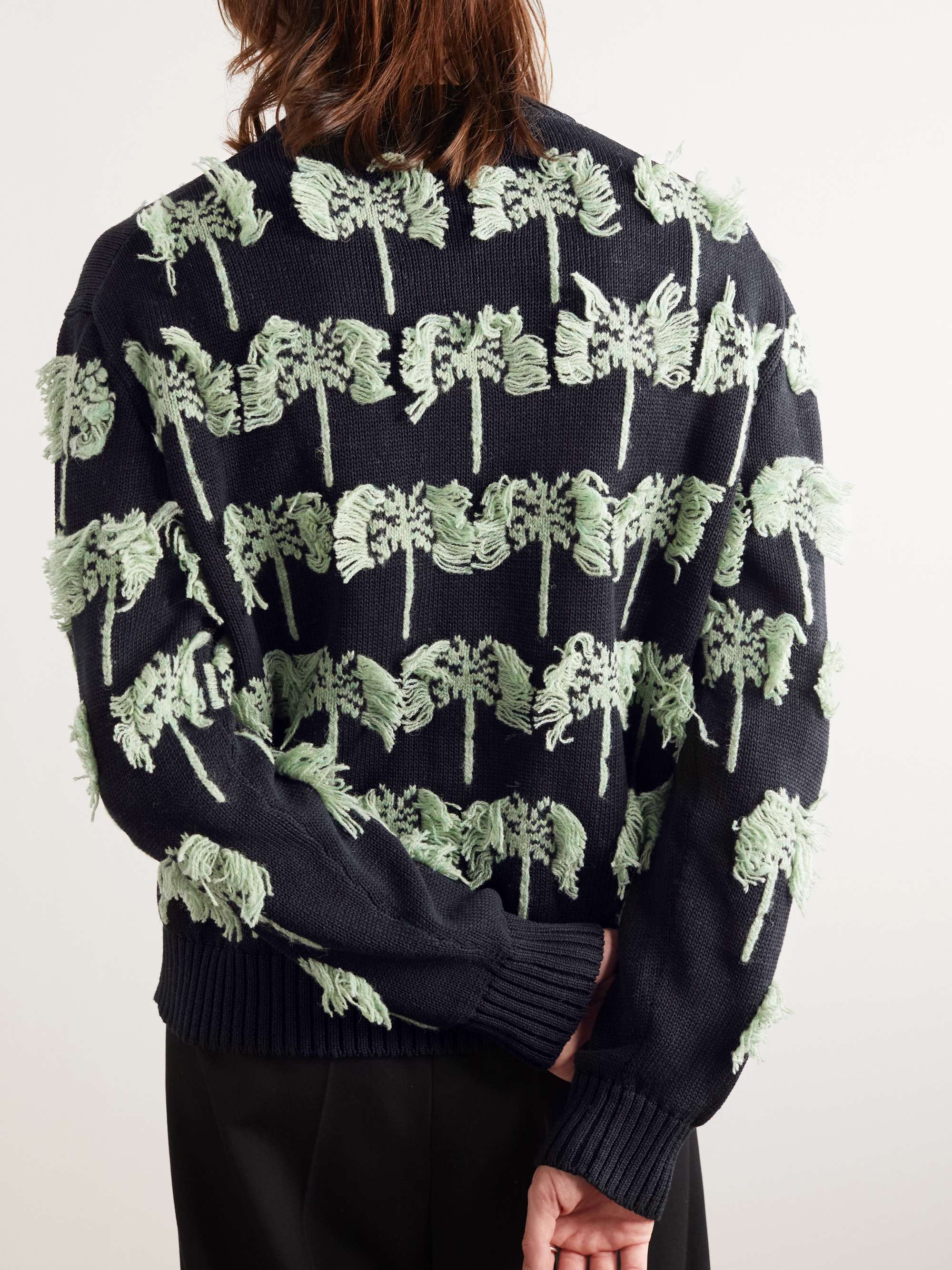 JIL SANDER Gima Intarsia Cotton and Wool-Blend Sweater