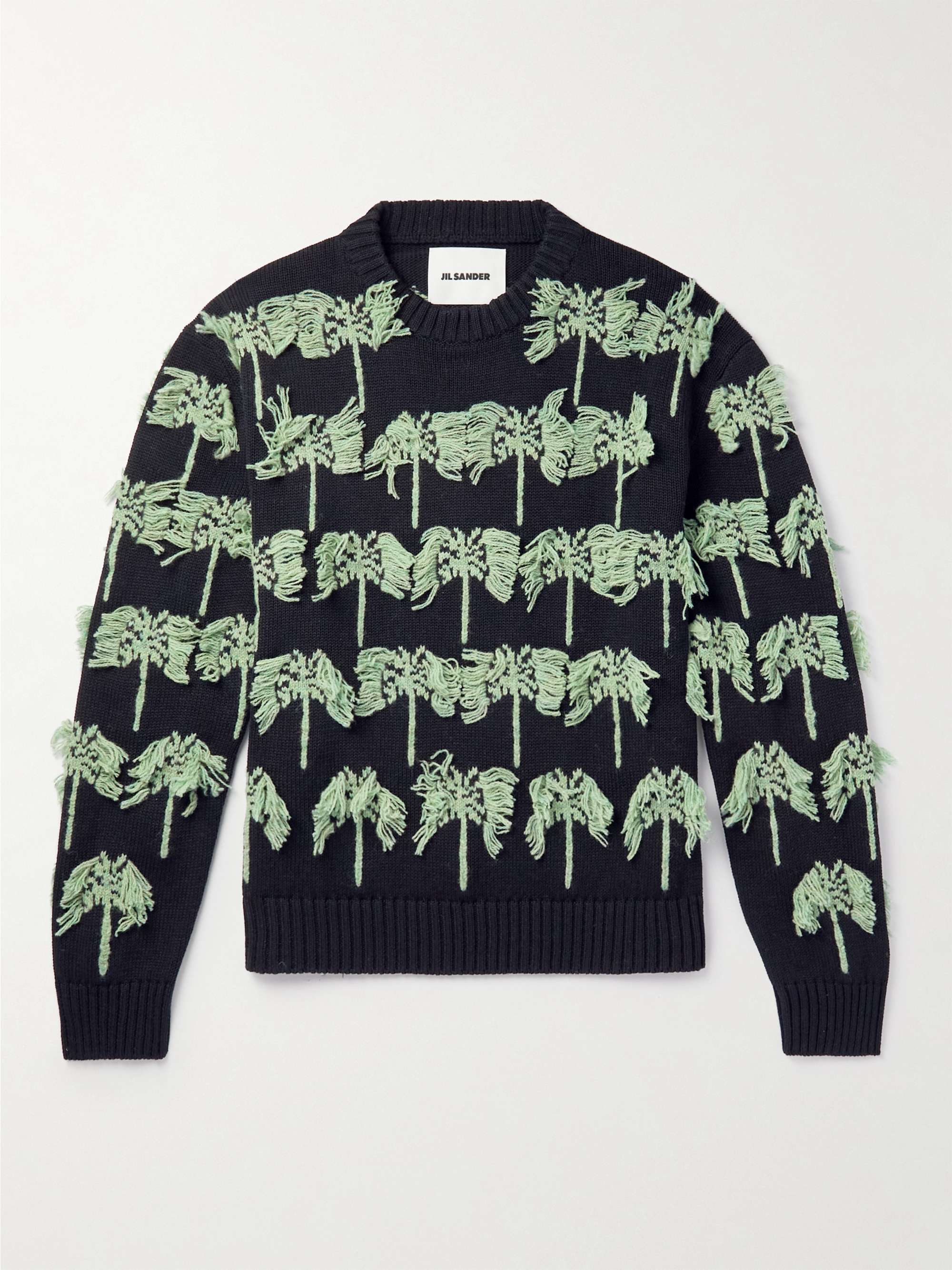 JIL SANDER Gima Intarsia Cotton and Wool-Blend Sweater