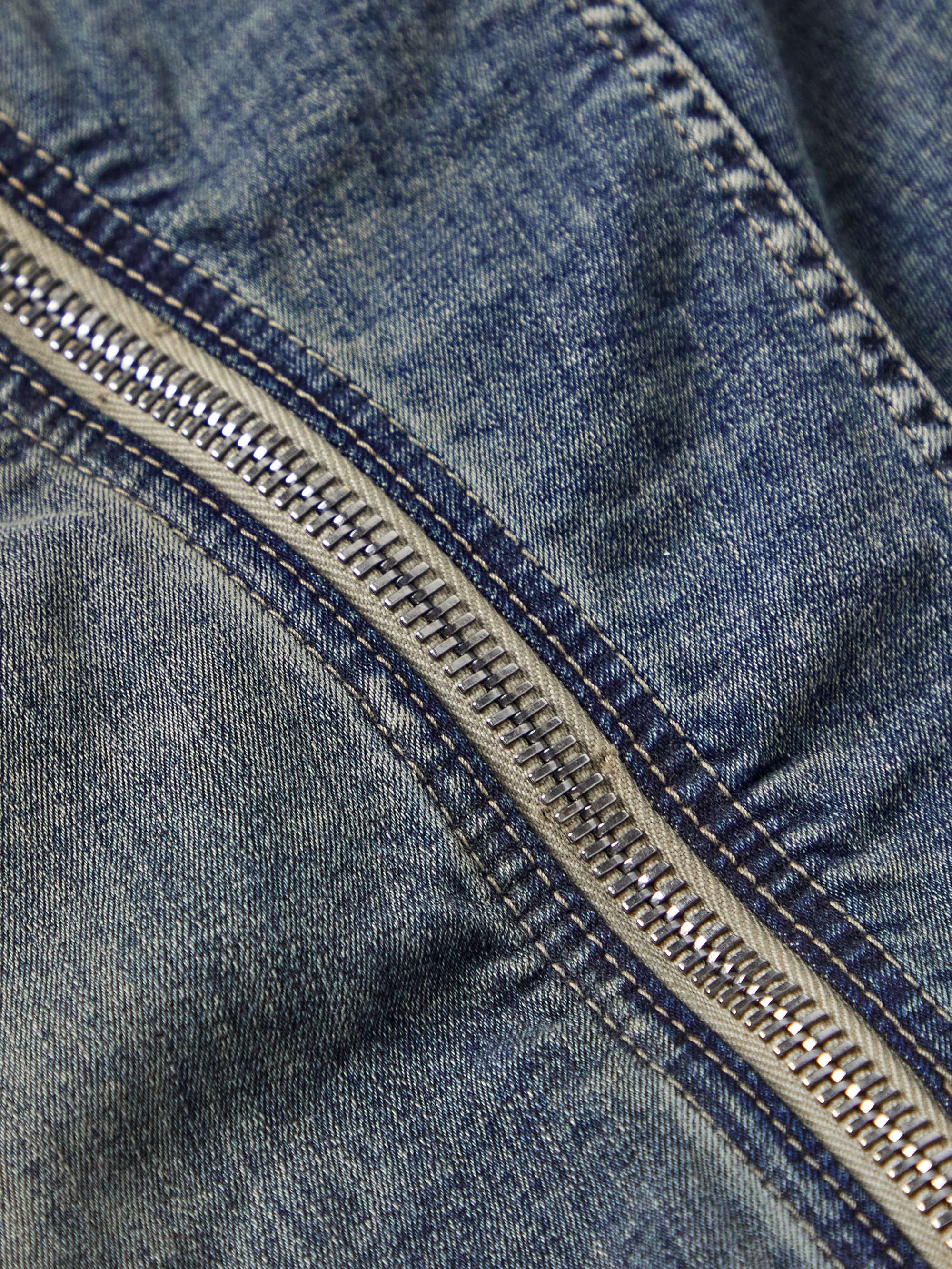 DRKSHDW BY RICK OWENS Pods Straight-Leg Bleached Denim Shorts for