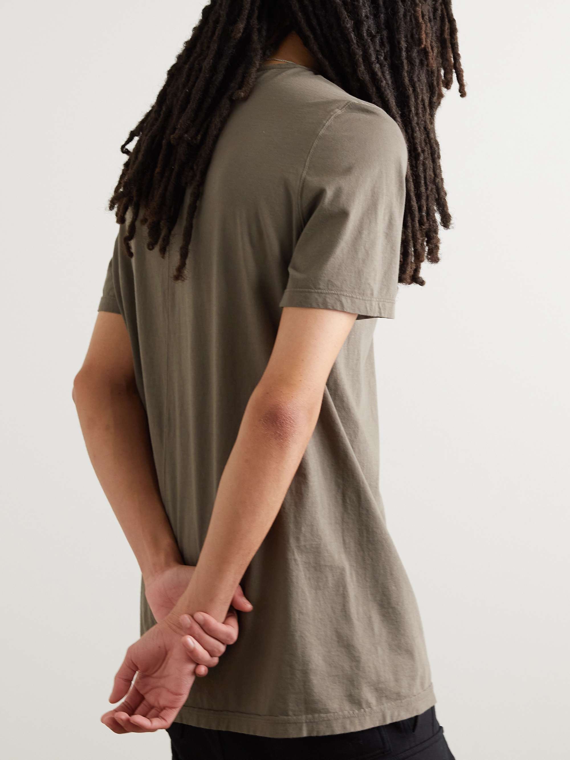 DRKSHDW BY RICK OWENS Level Webbing-Trimmed Panelled Cotton-Jersey T-Shirt