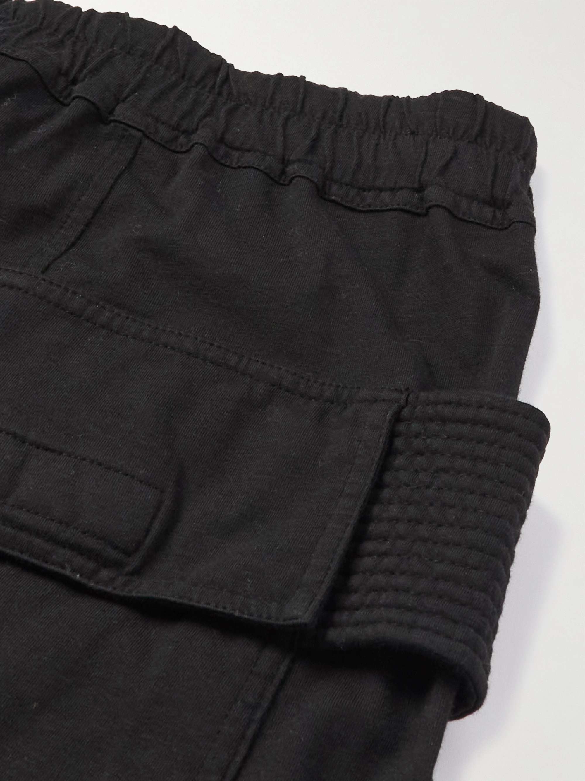 DRKSHDW BY RICK OWENS Creatch Straight-Leg Cotton-Jersey Drawstring Cargo Trousers