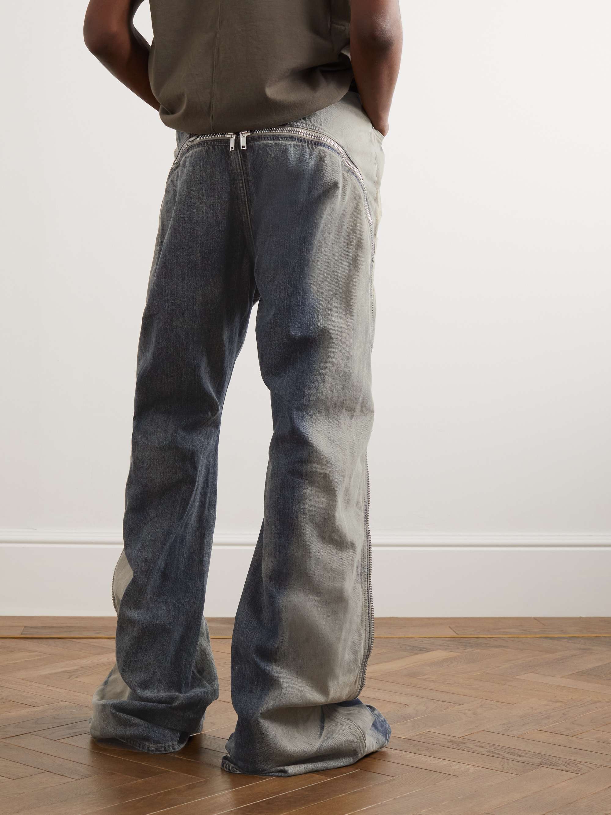 DRKSHDW BY RICK OWENS Bolan Banana Straight-Leg Flared Zip-Embellished Jeans