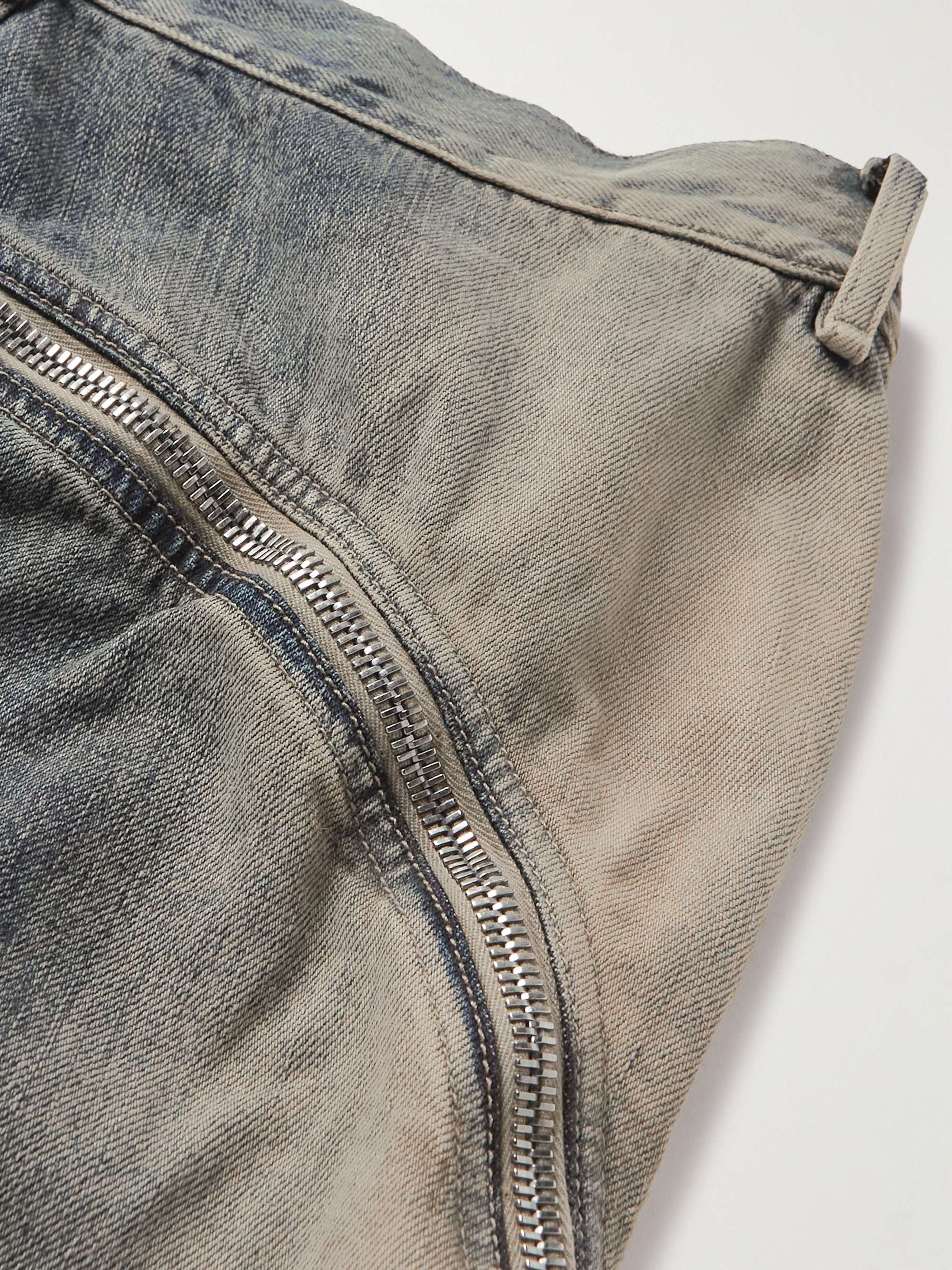 DRKSHDW BY RICK OWENS Bolan Banana Straight-Leg Flared Zip-Embellished Jeans