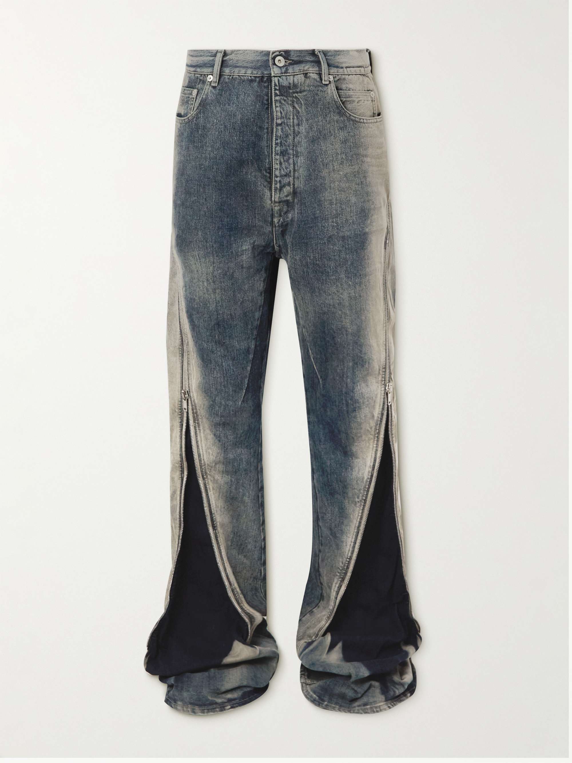 DRKSHDW BY RICK OWENS Bolan Banana Straight-Leg Flared Zip-Embellished Jeans