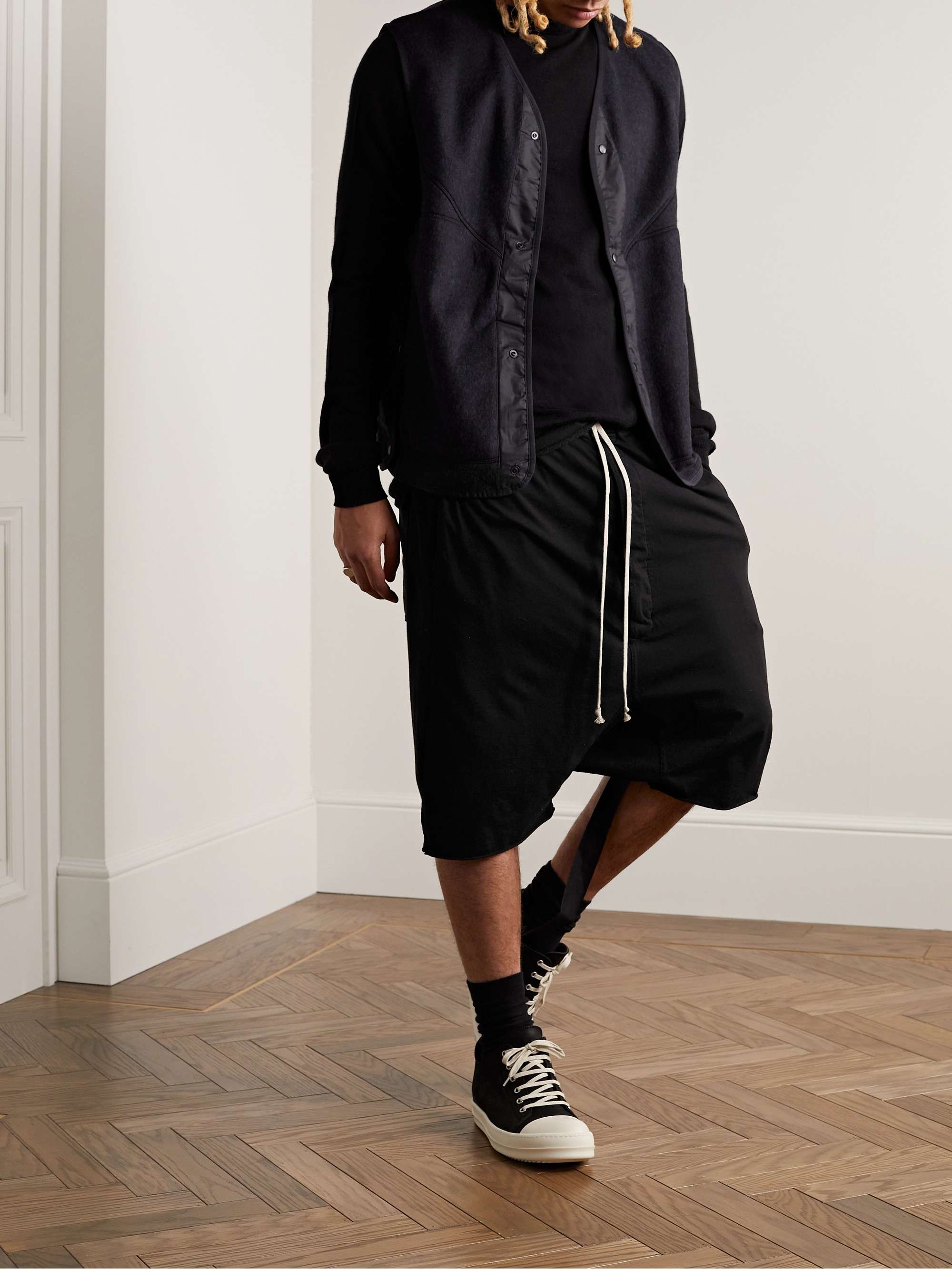 DRKSHDW BY RICK OWENS Pods Straight-Leg Cotton-Jersey Drawstring Shorts |  MR PORTER