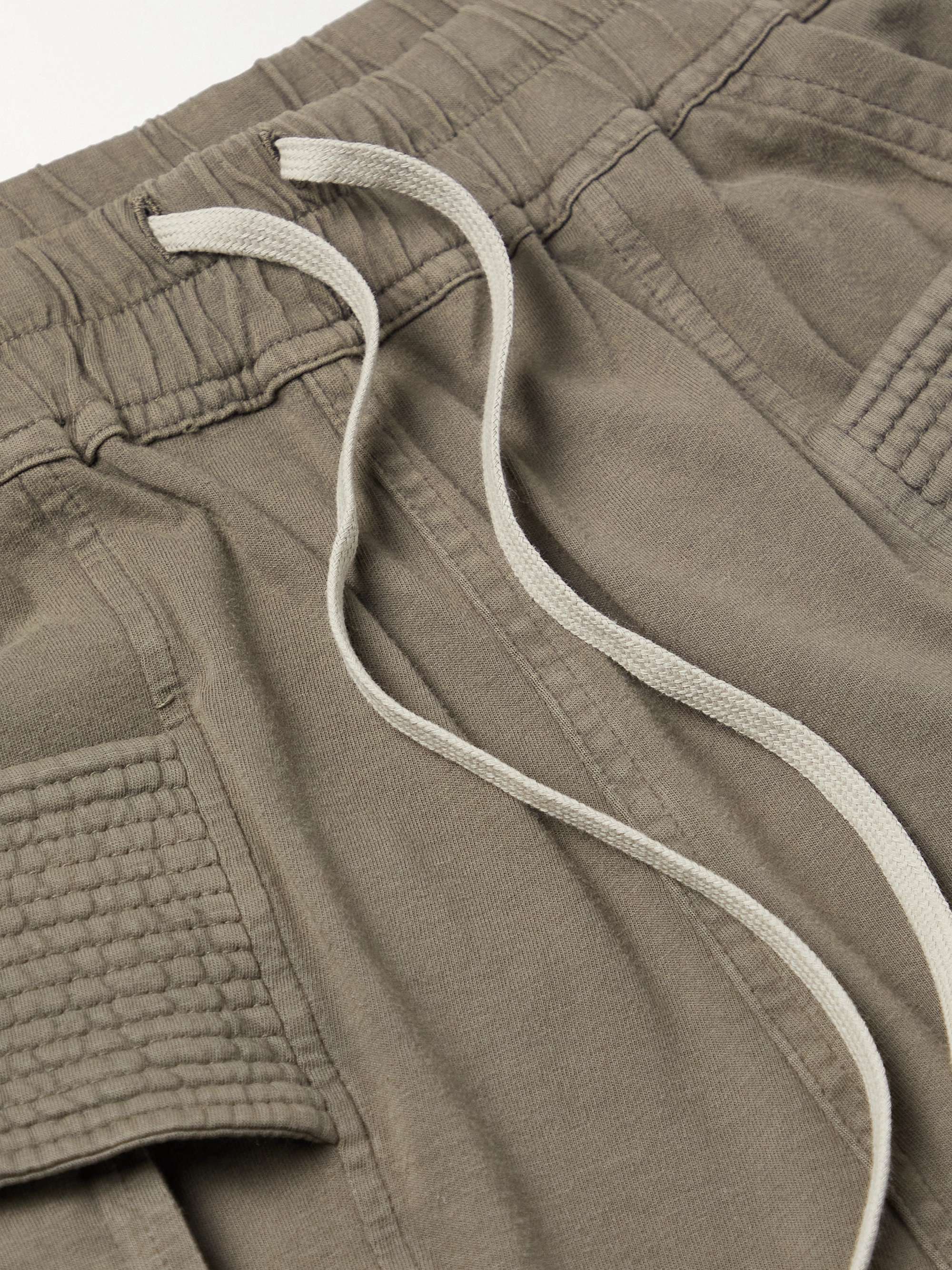 DRKSHDW BY RICK OWENS Creatch Straight-Leg Cotton-Jersey Drawstring Cargo Trousers