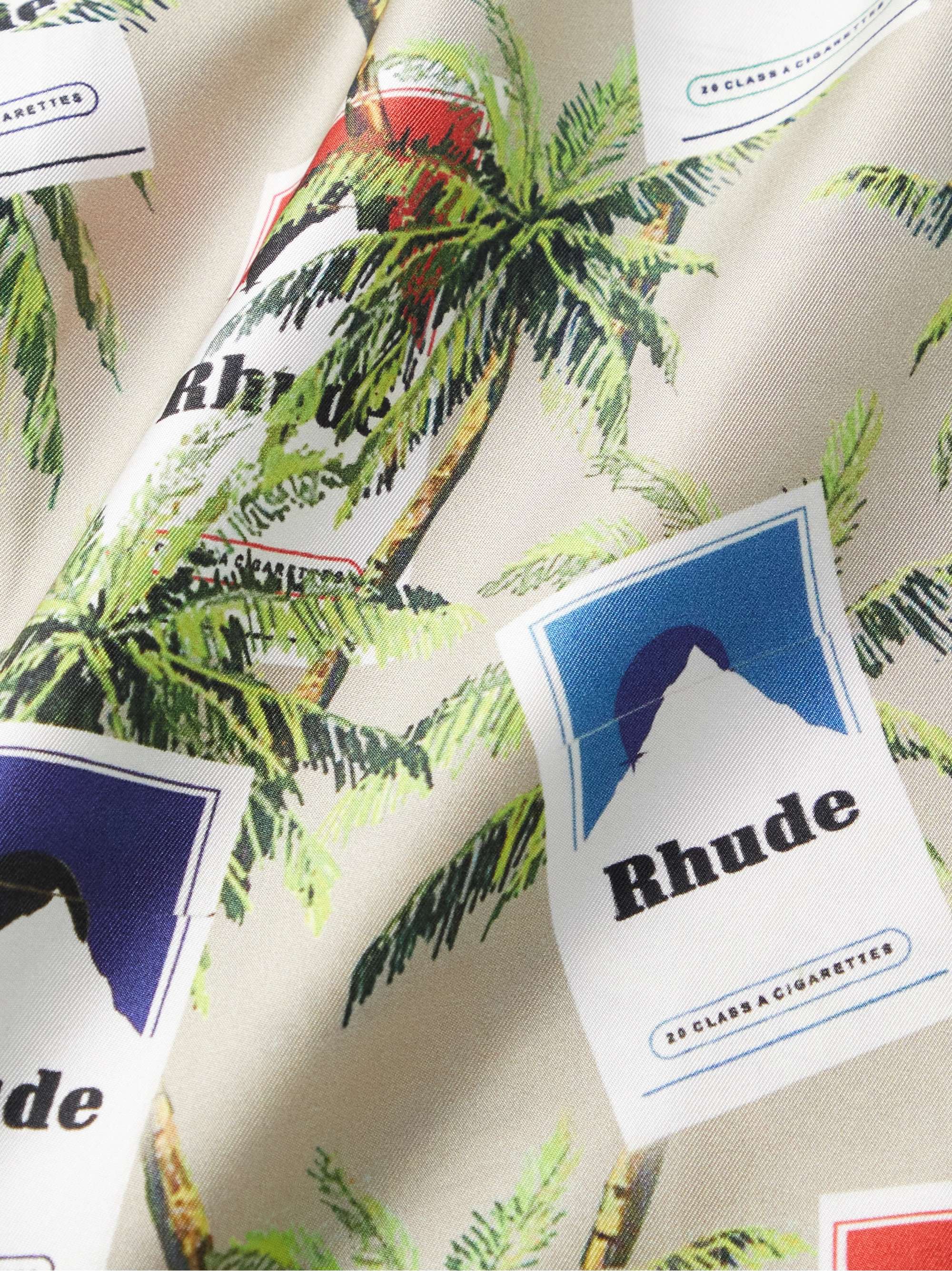 RHUDE Camp-Collar Printed Silk-Twill Shirt