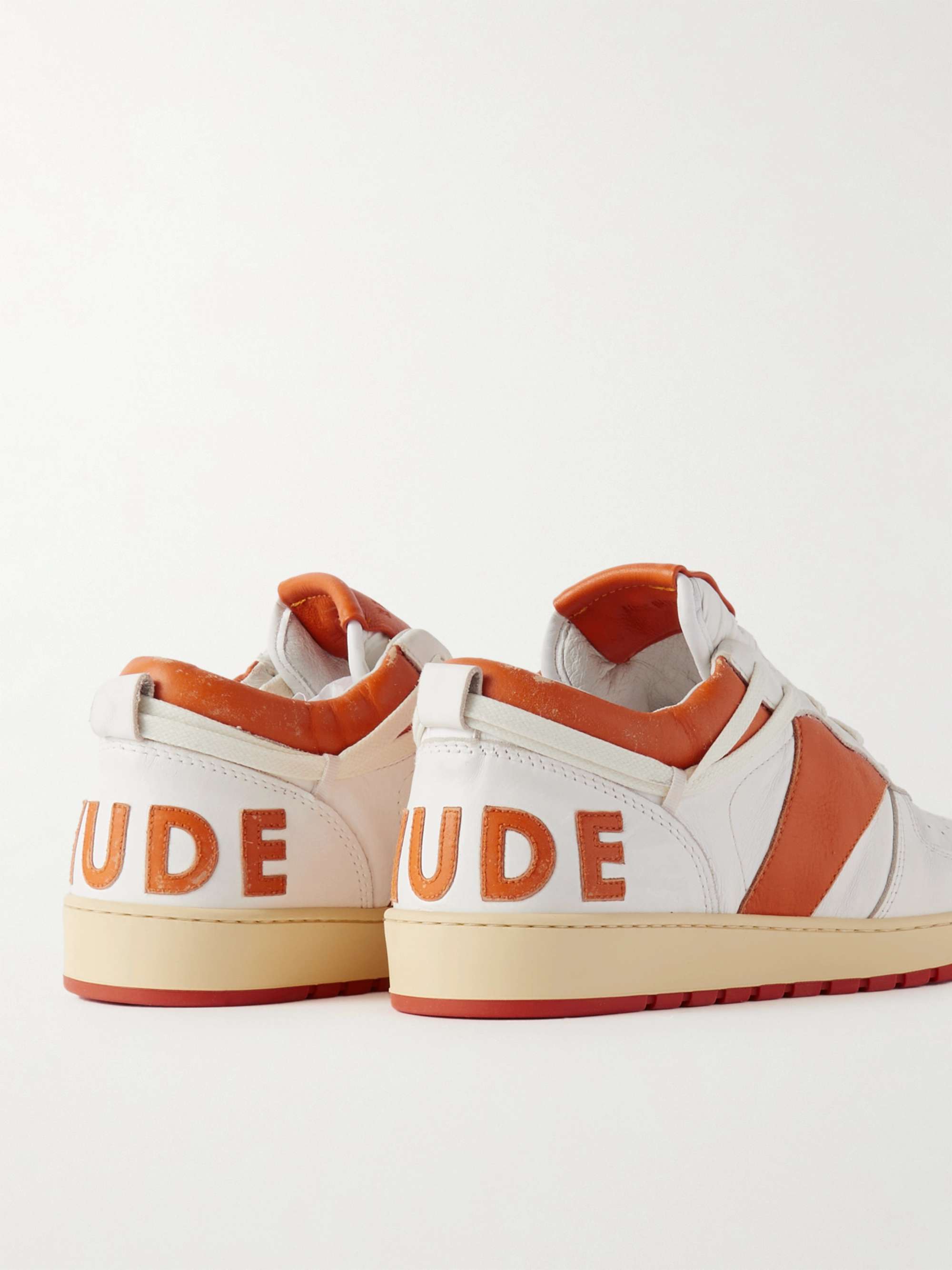 RHUDE Rhecess Colour-Block Distressed Leather Sneakers