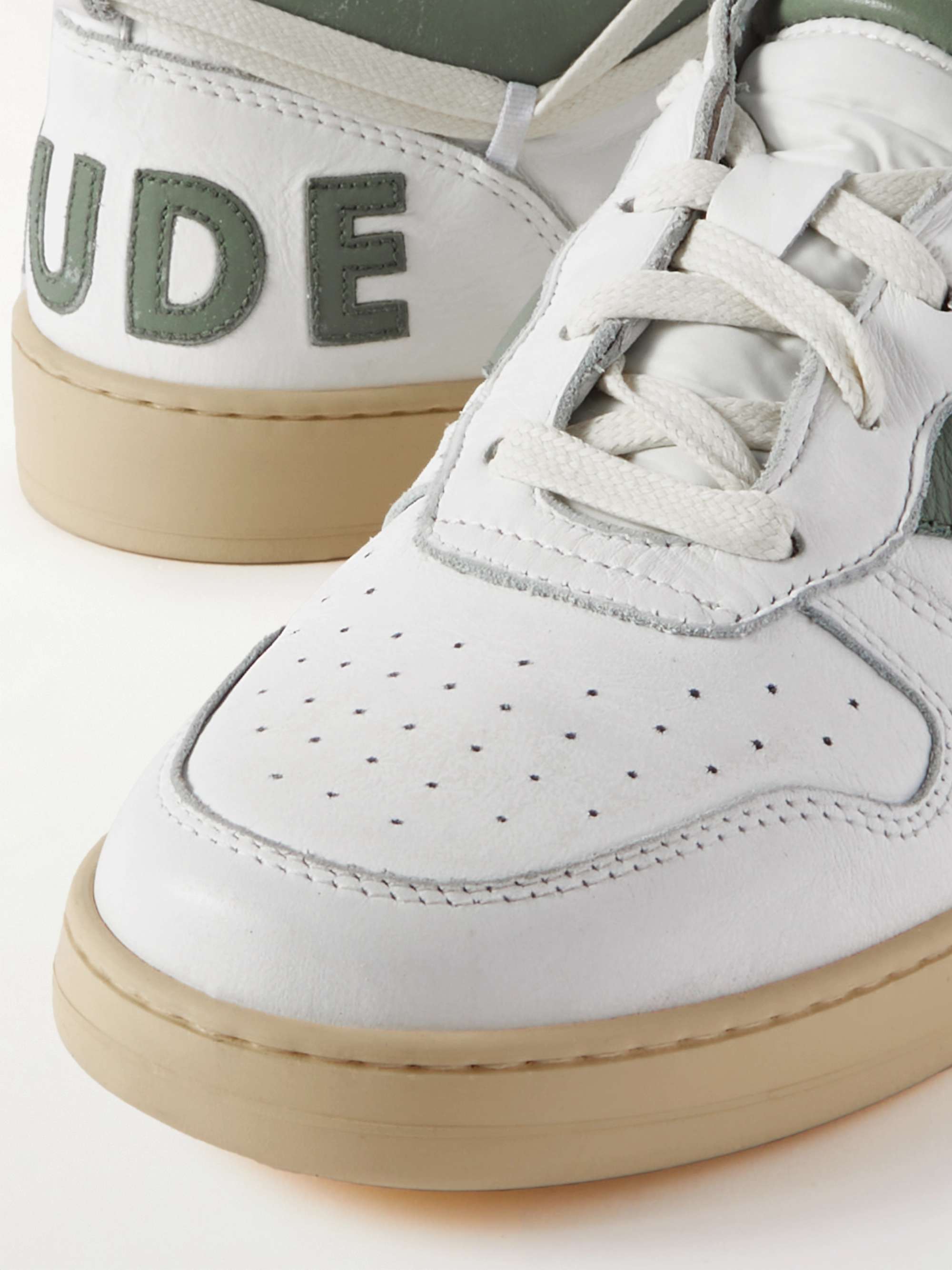 RHUDE Rhecess Colour-Block Distressed Leather Sneakers