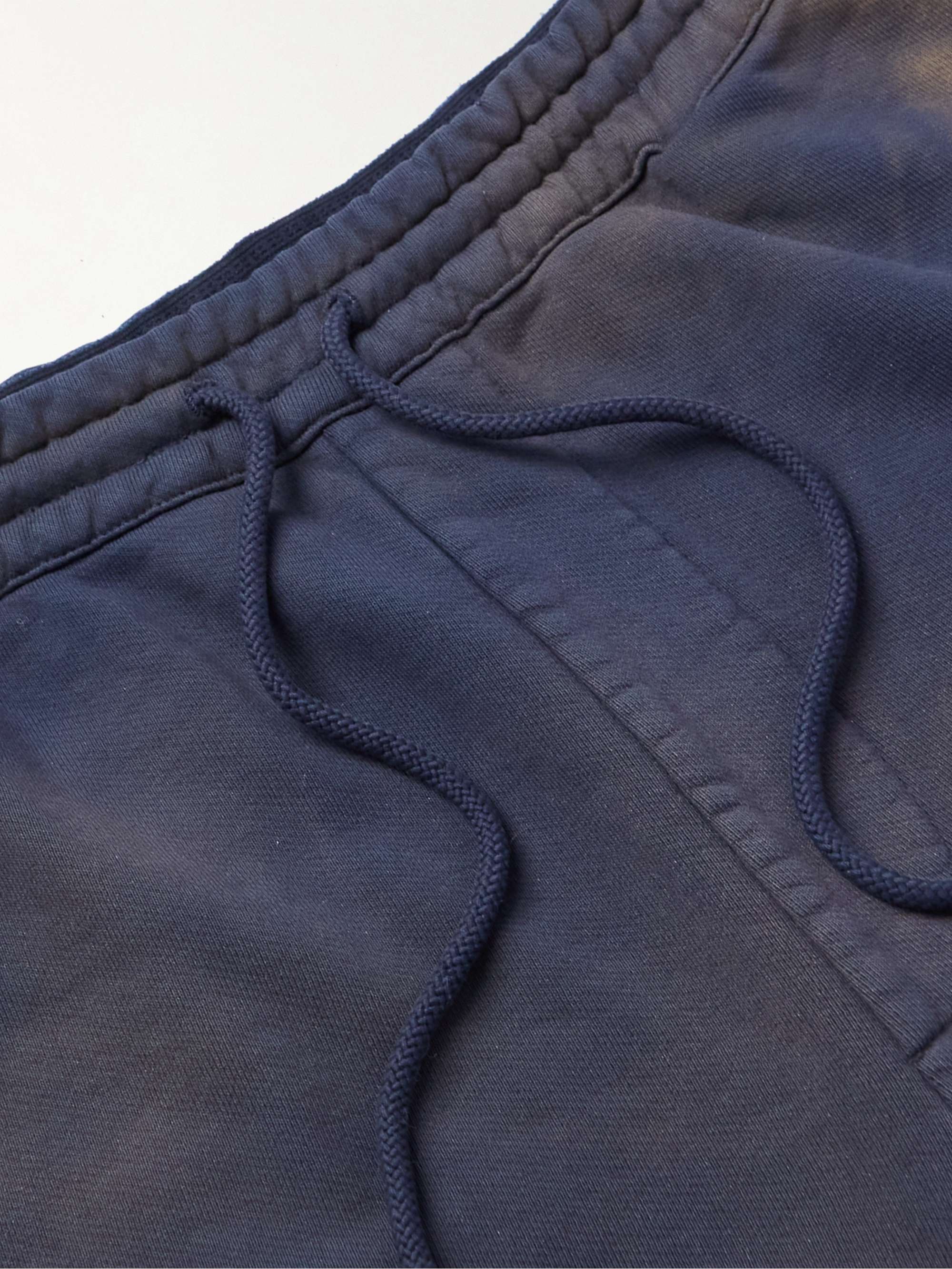 LOEWE Garment-Dyed Logo-Embroidered Straight-Leg Cotton-Jersey Drawstring Shorts