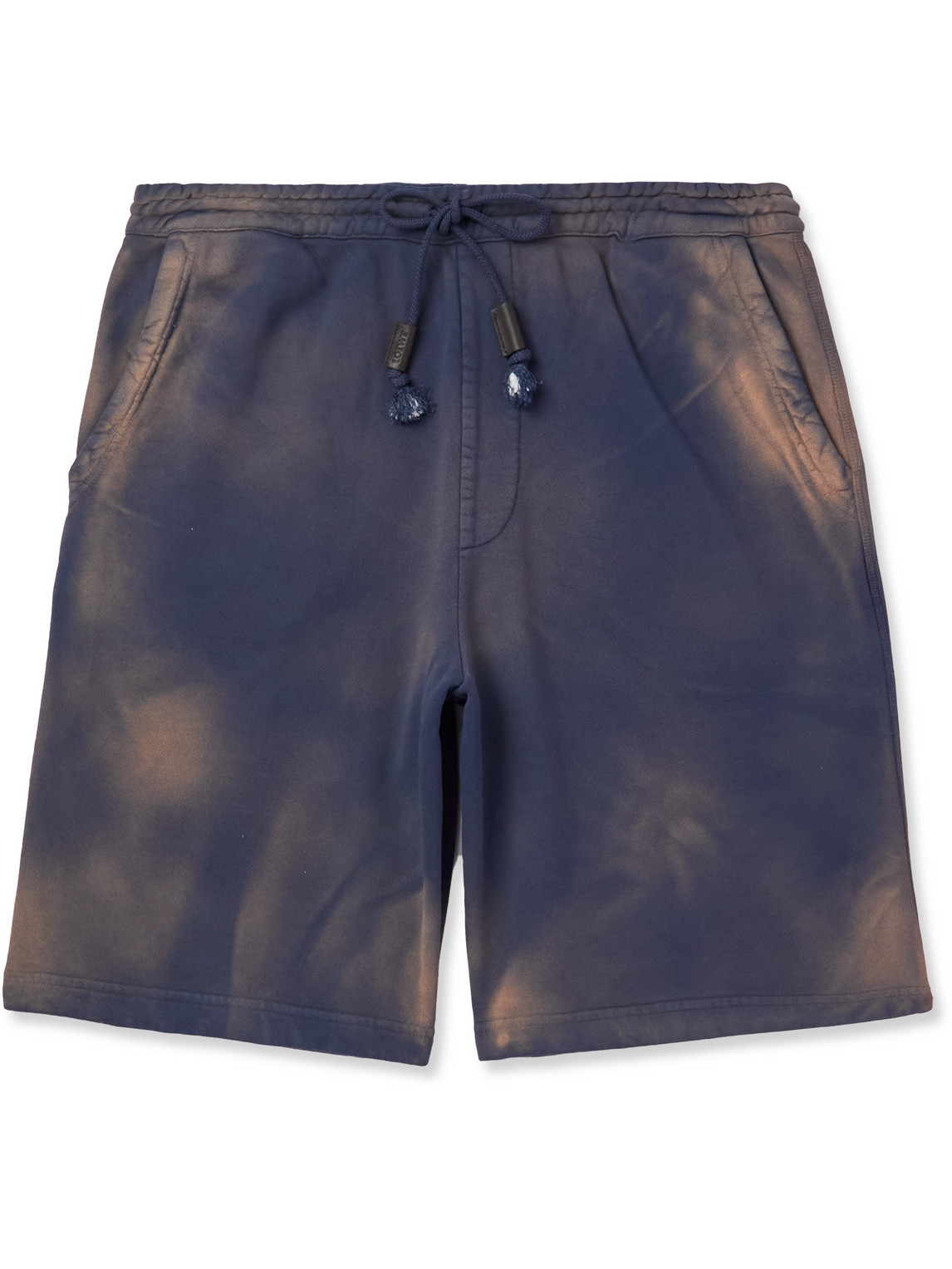 Garment-Dyed Logo-Embroidered Straight-Leg Cotton-Jersey Drawstring Shorts