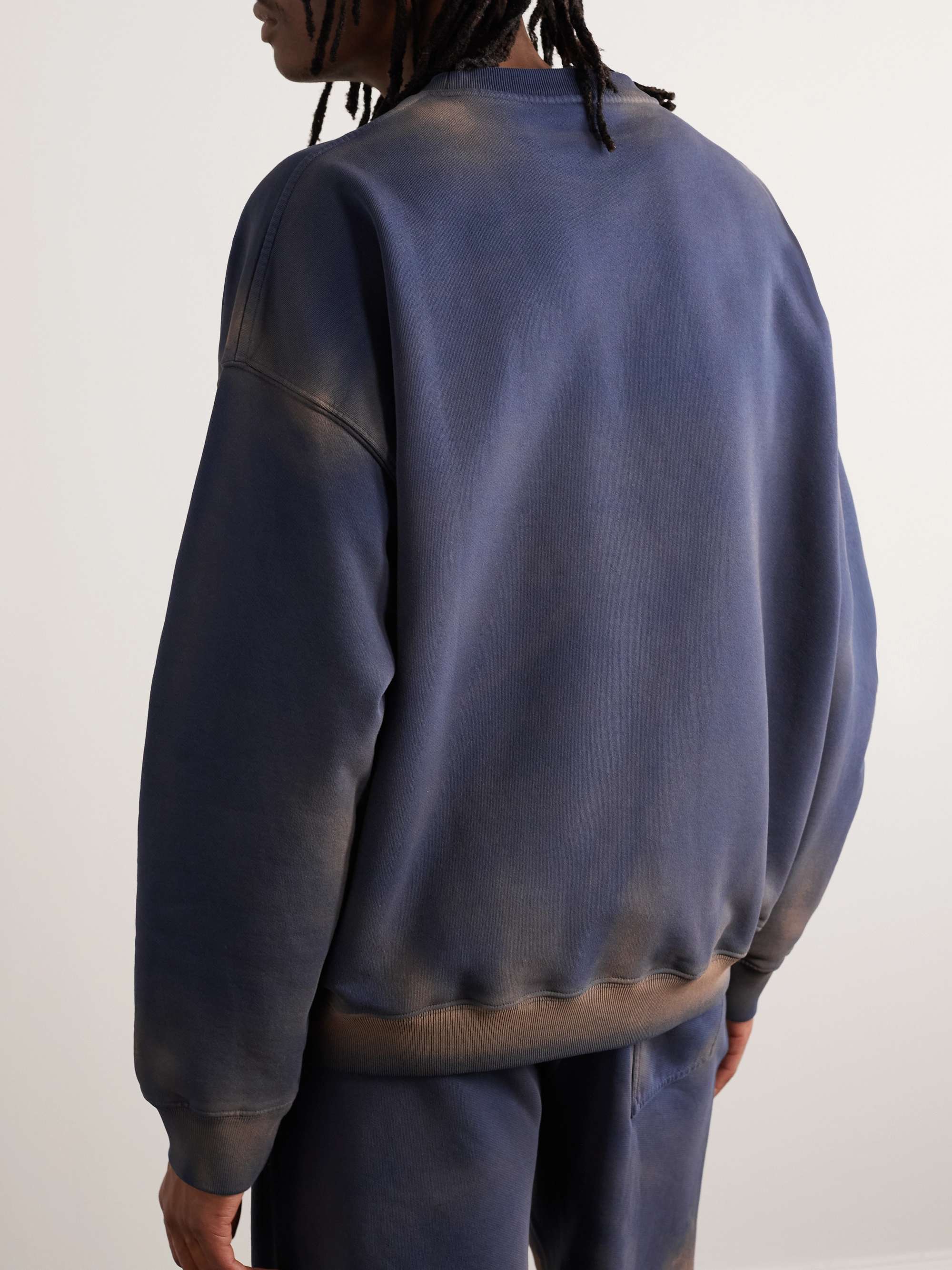 LOEWE Garment-Dyed Logo-Embroidered Cotton-Jersey Sweatshirt