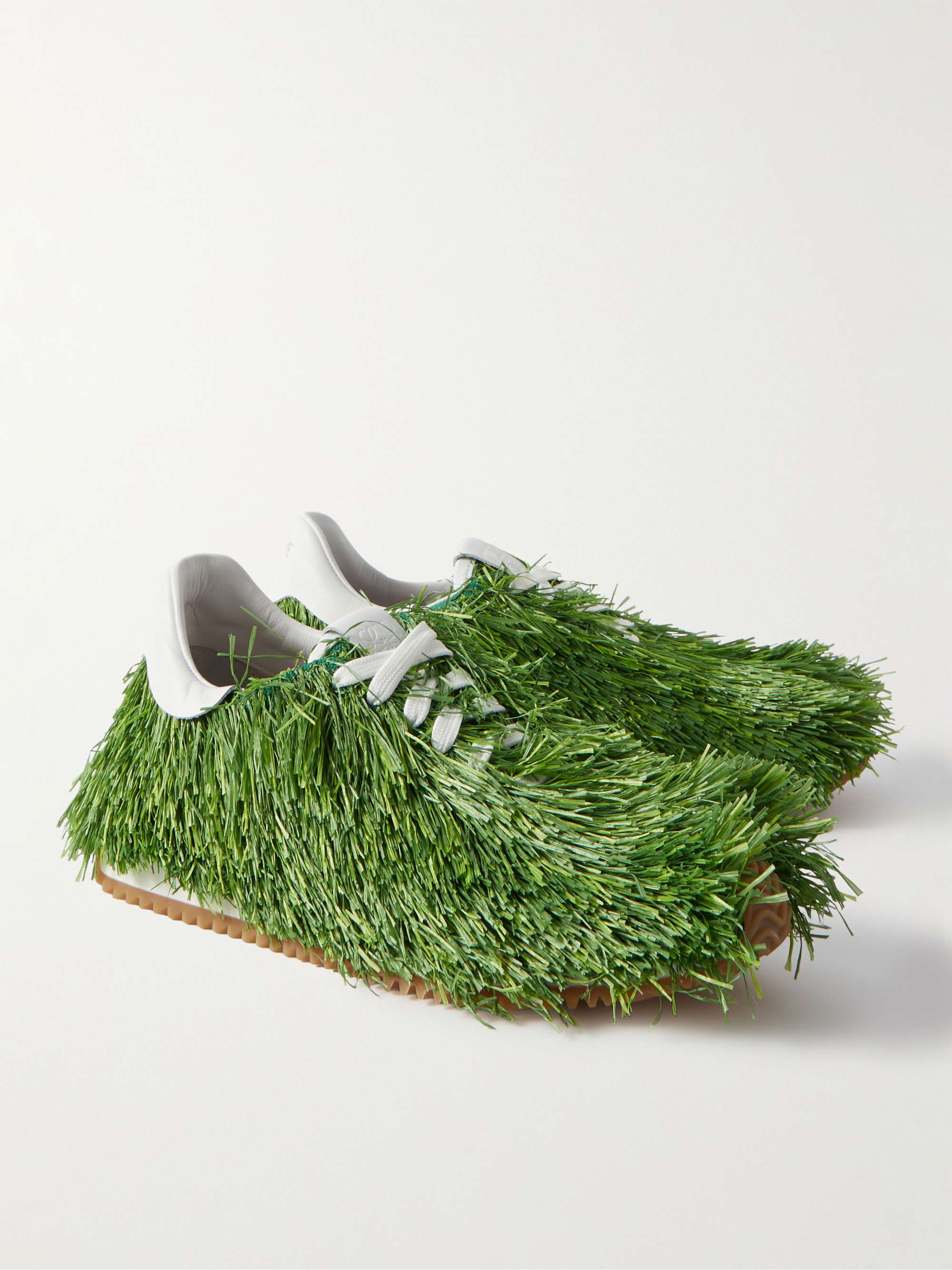 LOEWE Raffia and Canvas Sneakers