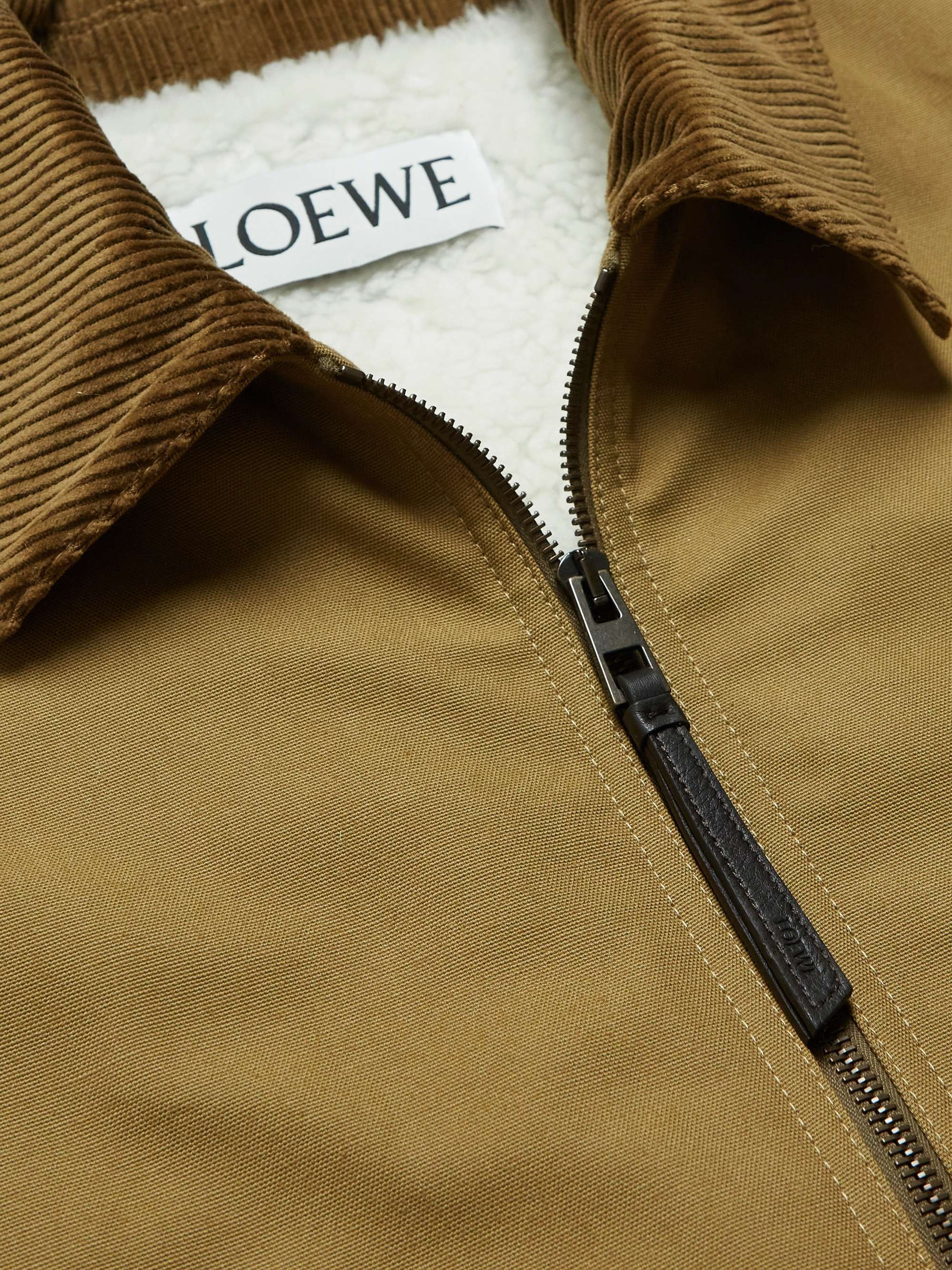 LOEWE Corduroy and Leather-Trimmed Cotton-Canvas Jacket