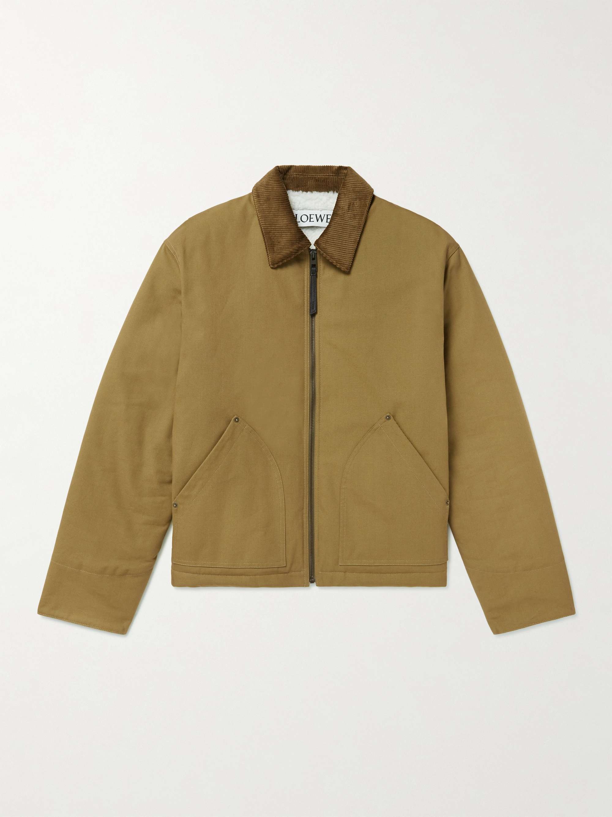 LOEWE Corduroy and Leather-Trimmed Cotton-Canvas Jacket