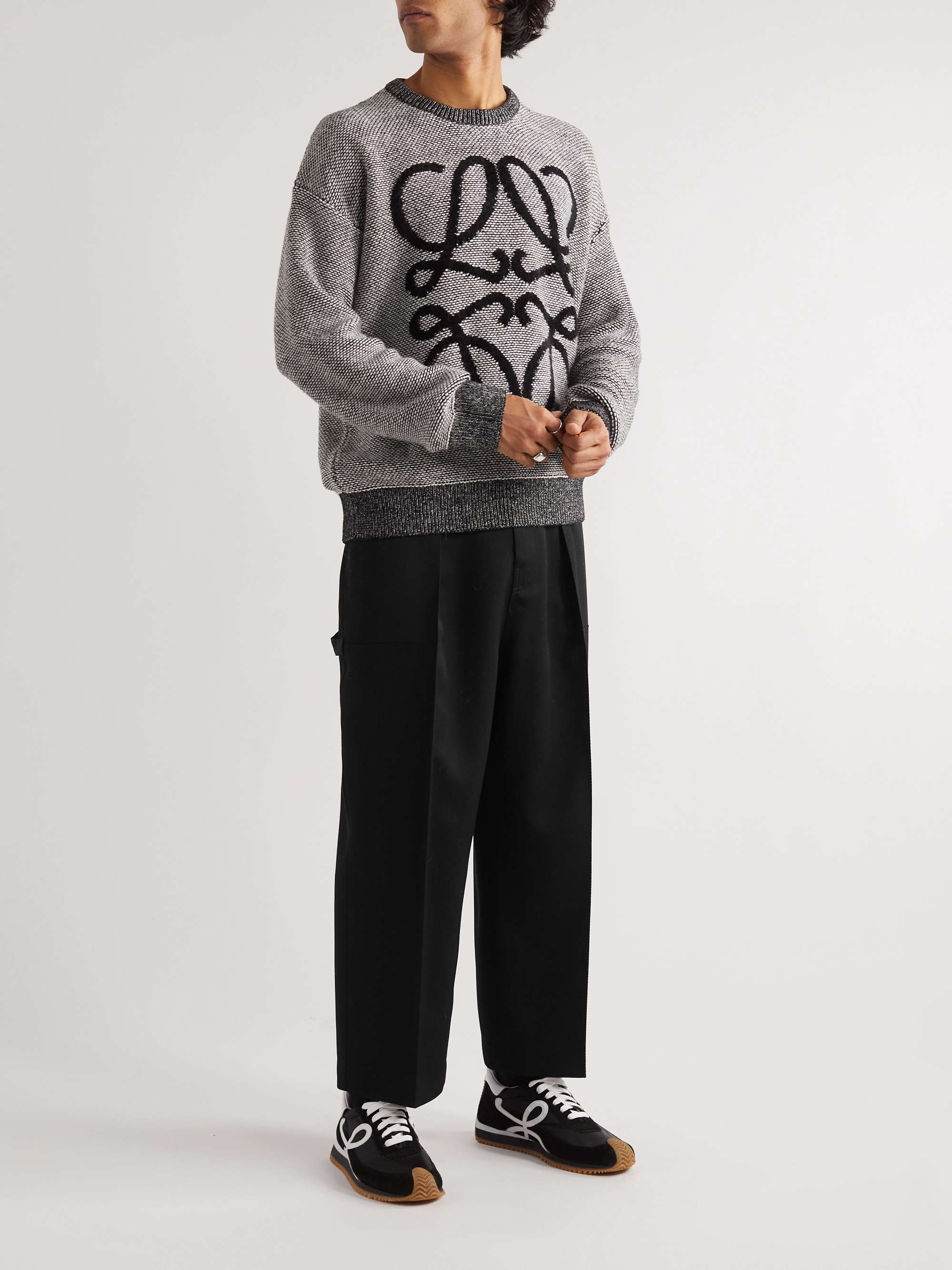 LOEWE Straight-Leg Wool-Faille Trousers for Men | MR PORTER