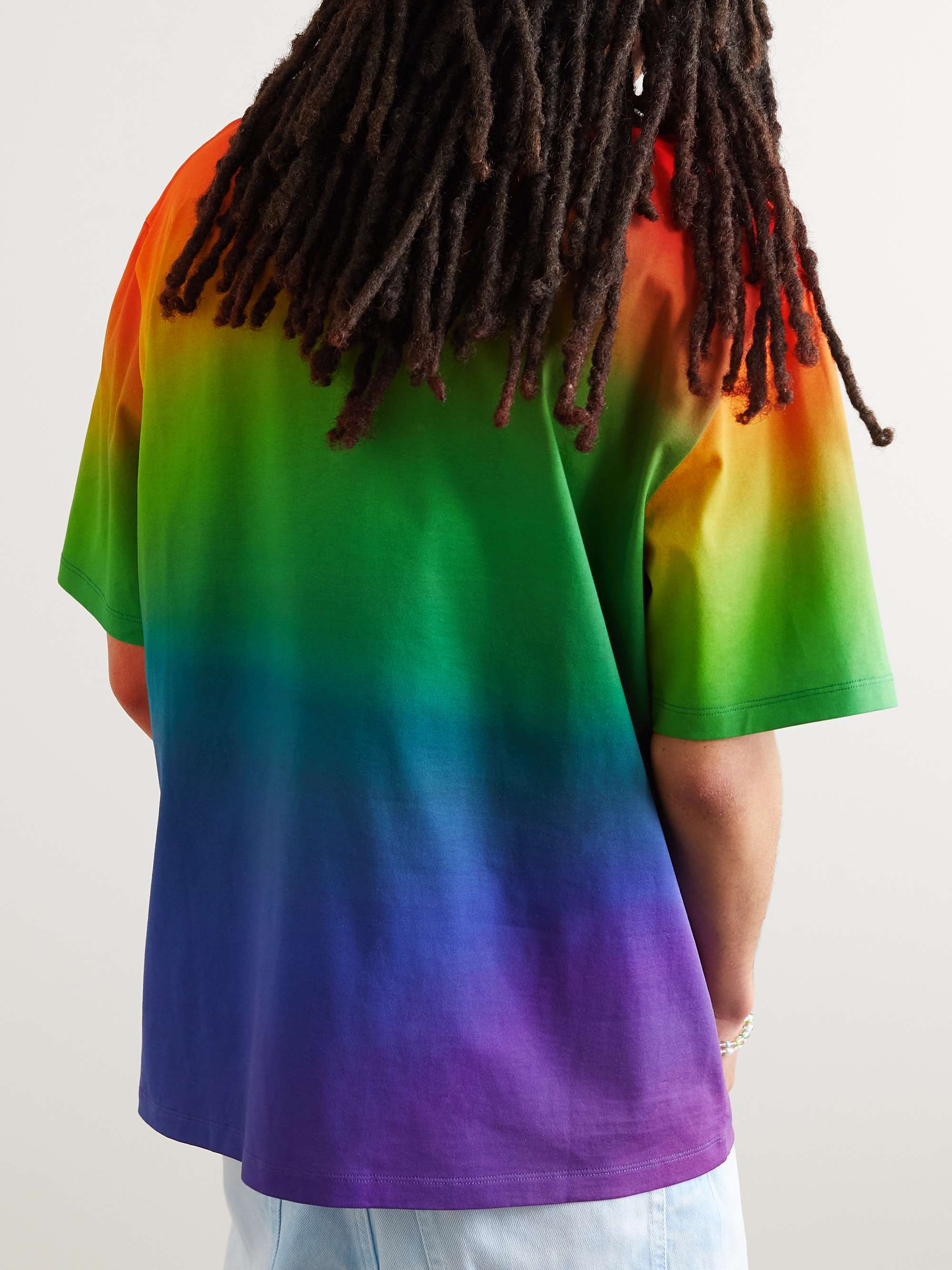 LOEWE Rainbow Anagram Logo-Debossed Cotton-Jersey T-Shirt