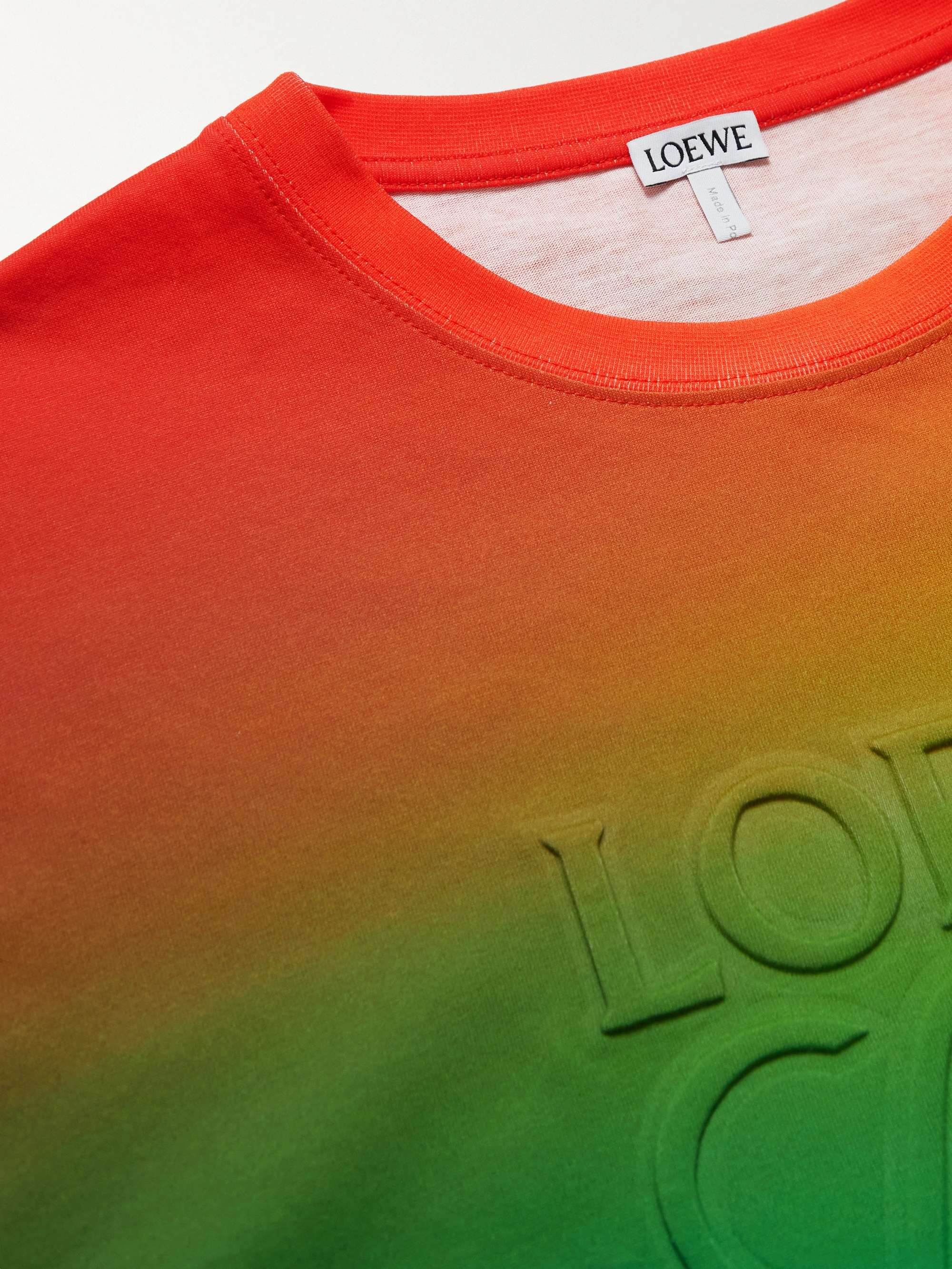 LOEWE Rainbow Anagram Logo-Debossed Cotton-Jersey T-Shirt