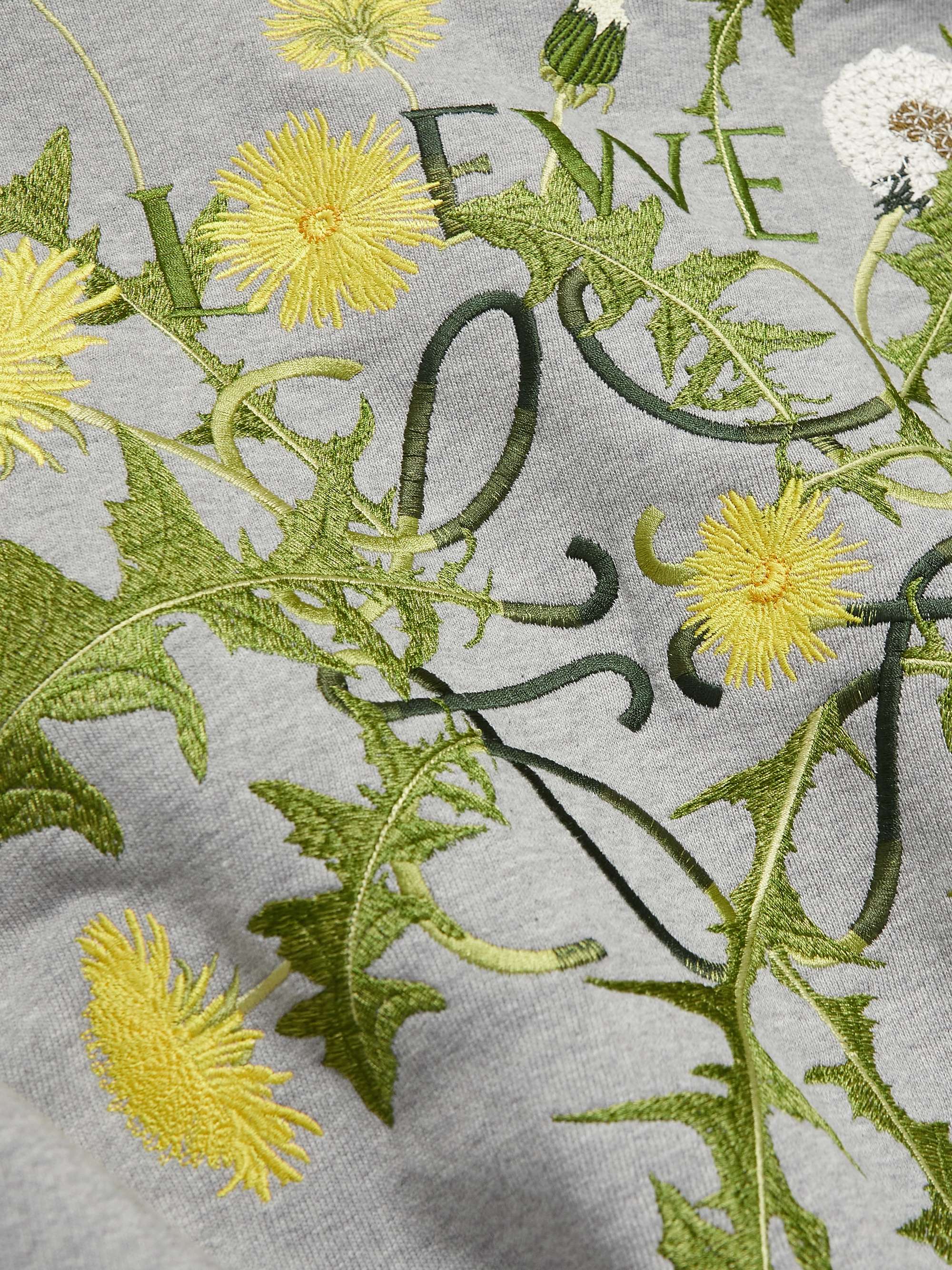 LOEWE Anagram Flowers Embroidered Cotton-Jersey Hoodie