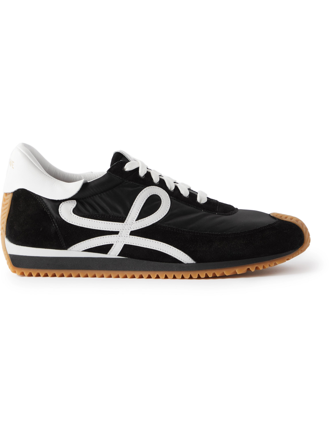 Shop Loewe Flow Runner Leather-trimmed Suede And Nylon Sneakers In Black