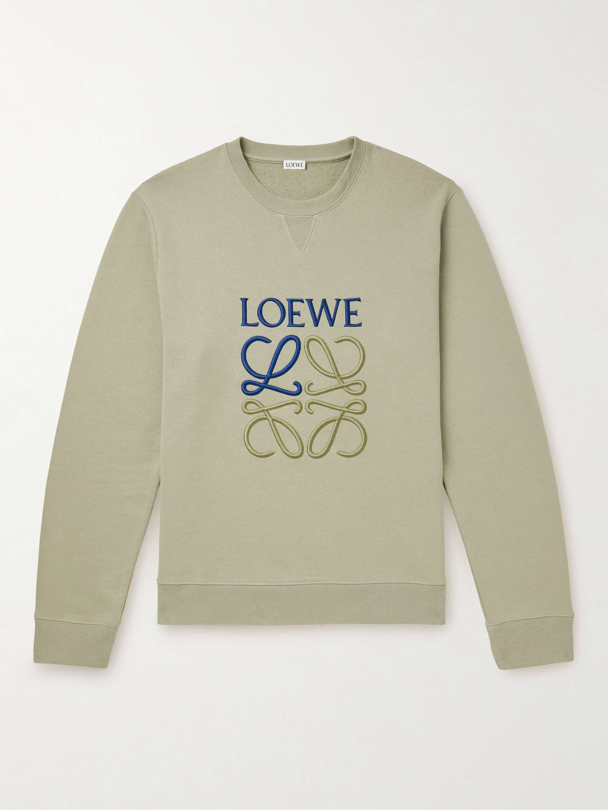 LOEWE Logo-Embroidered Cotton-Jersey Sweatshirt