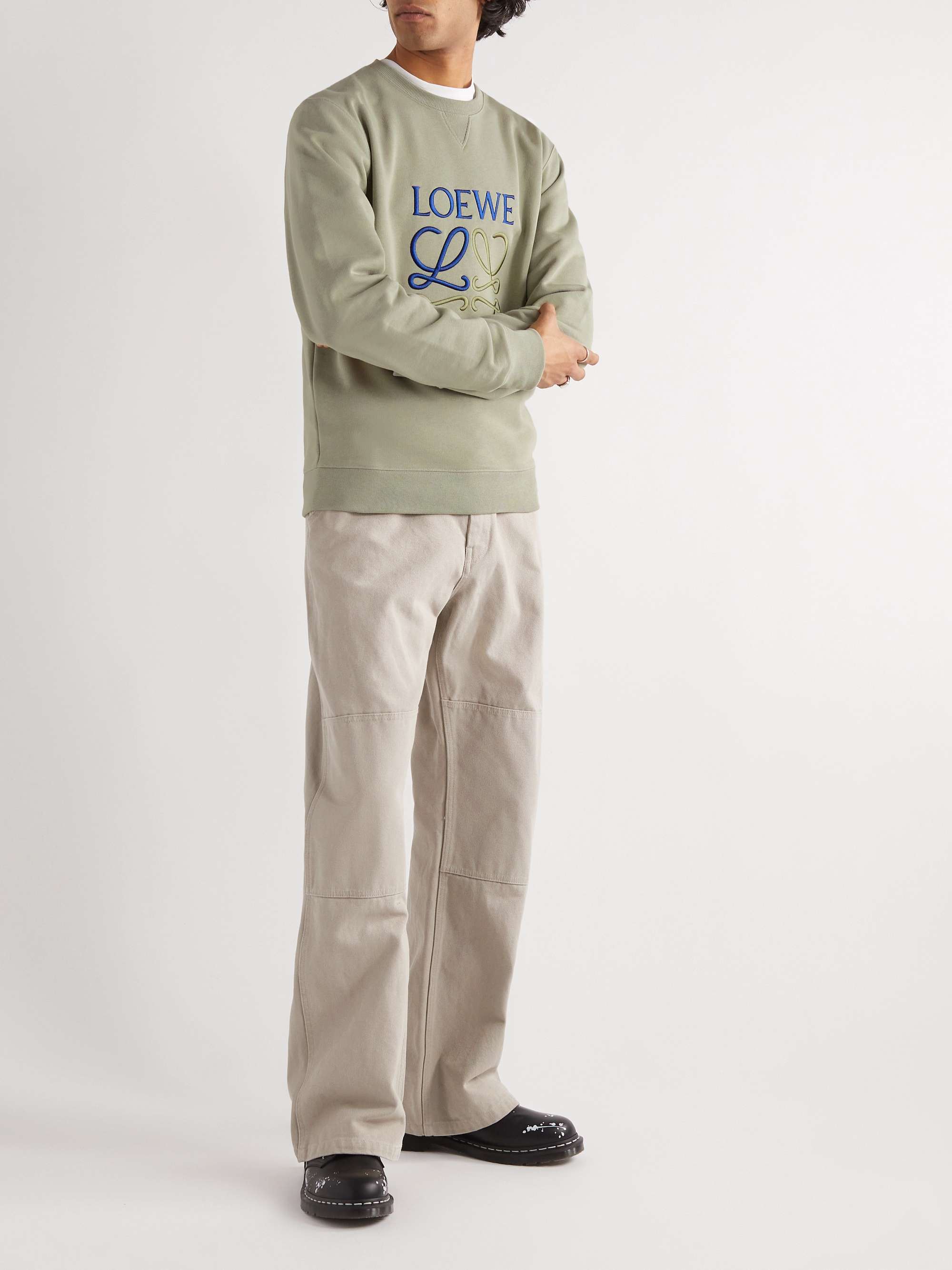 LOEWE Logo-Embroidered Cotton-Jersey Sweatshirt