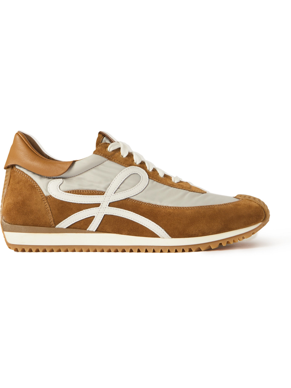 LOEWE FLOW RUNNER LEATHER-TRIMMED SUEDE AND NYLON SNEAKERS