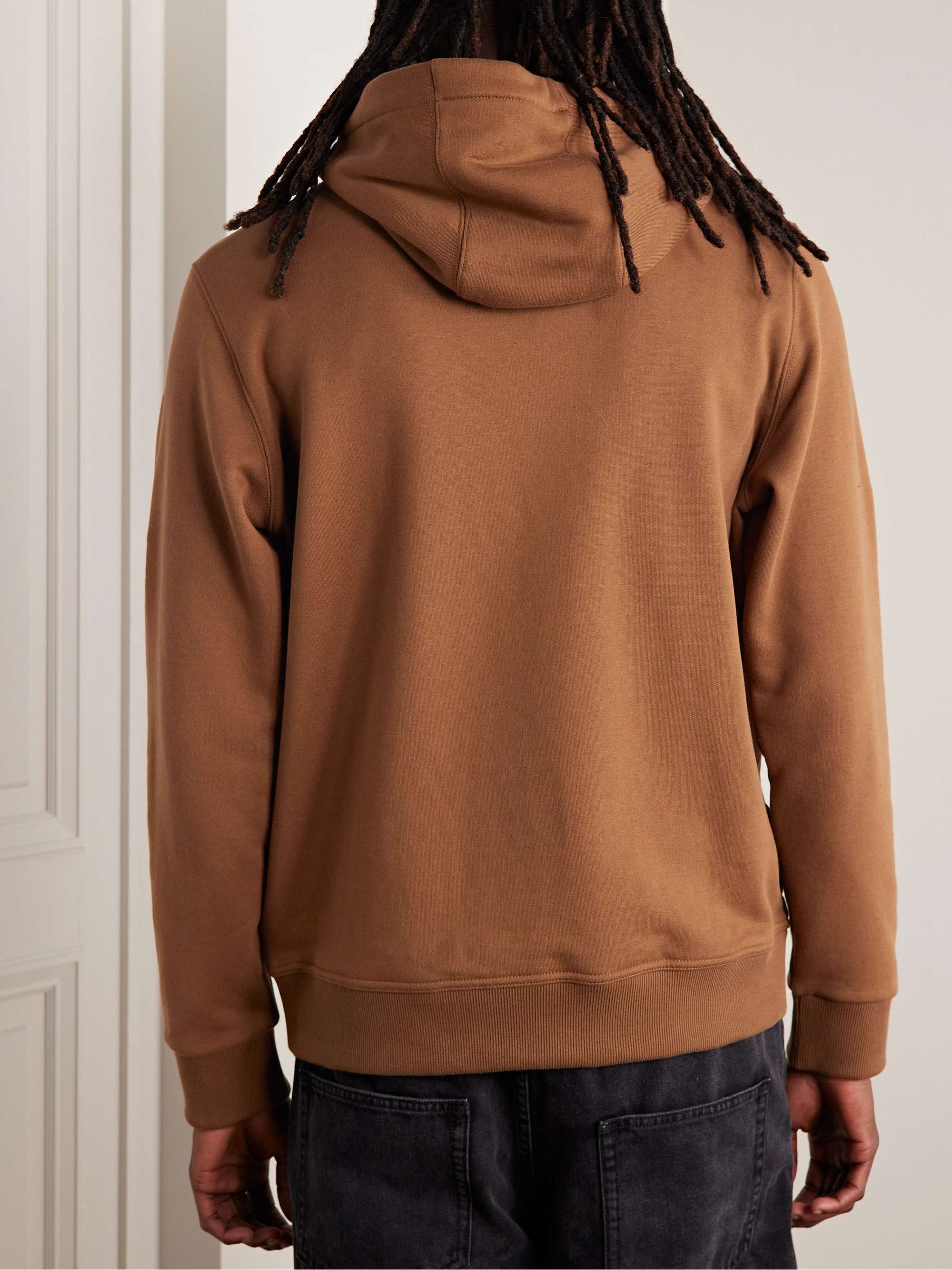 BURBERRY Logo-Embroidered Cotton-Jersey Hoodie