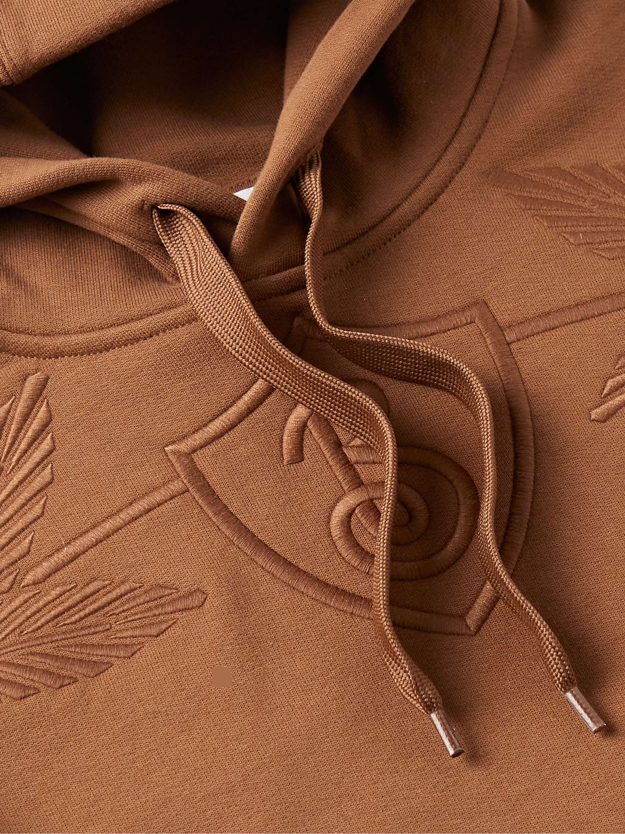 BURBERRY Logo-Embroidered Cotton-Jersey Hoodie