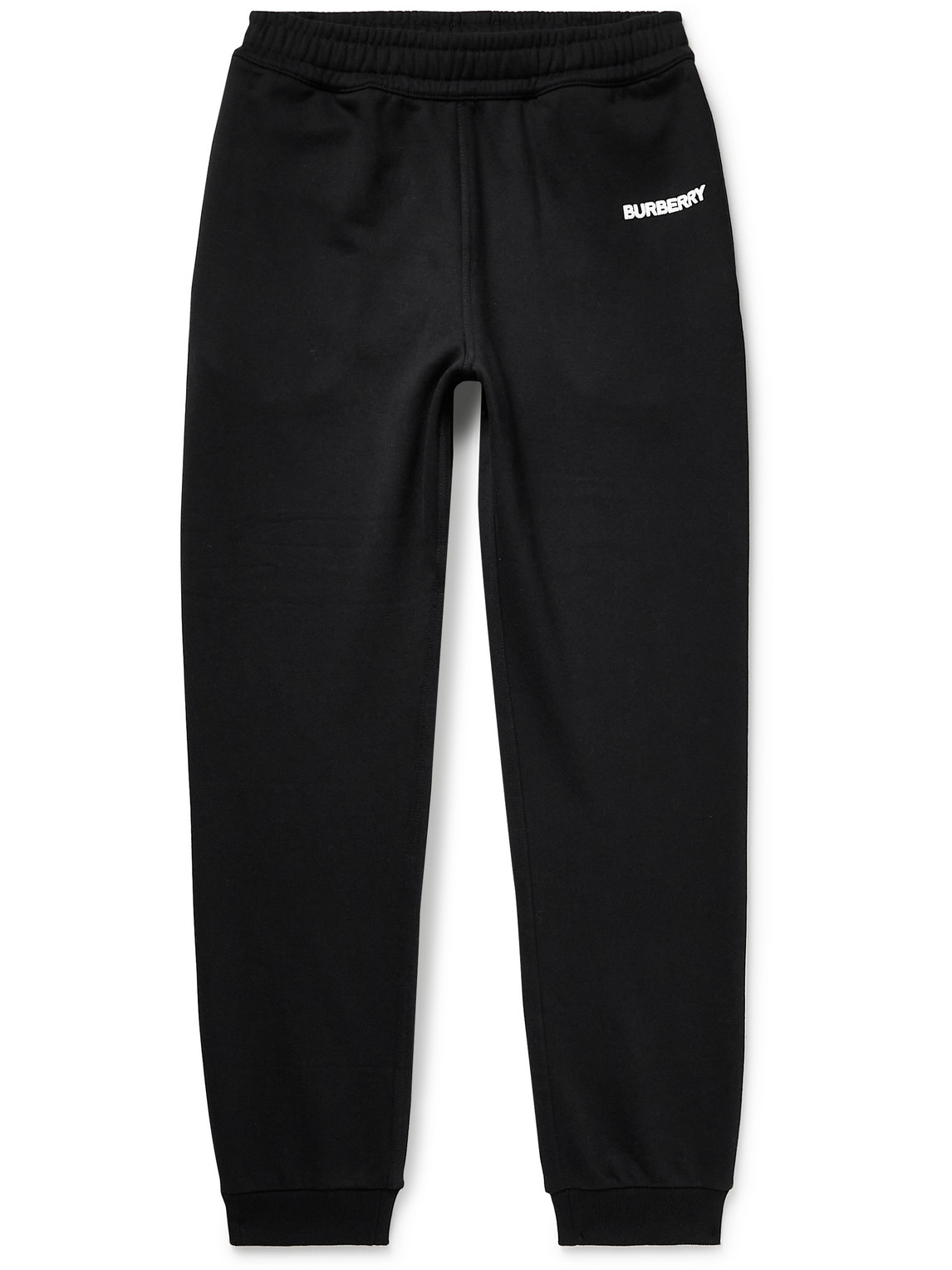 Burberry Black Pants With Elastic Waist And Logo Lettering On The Side In Cotton Man In Black