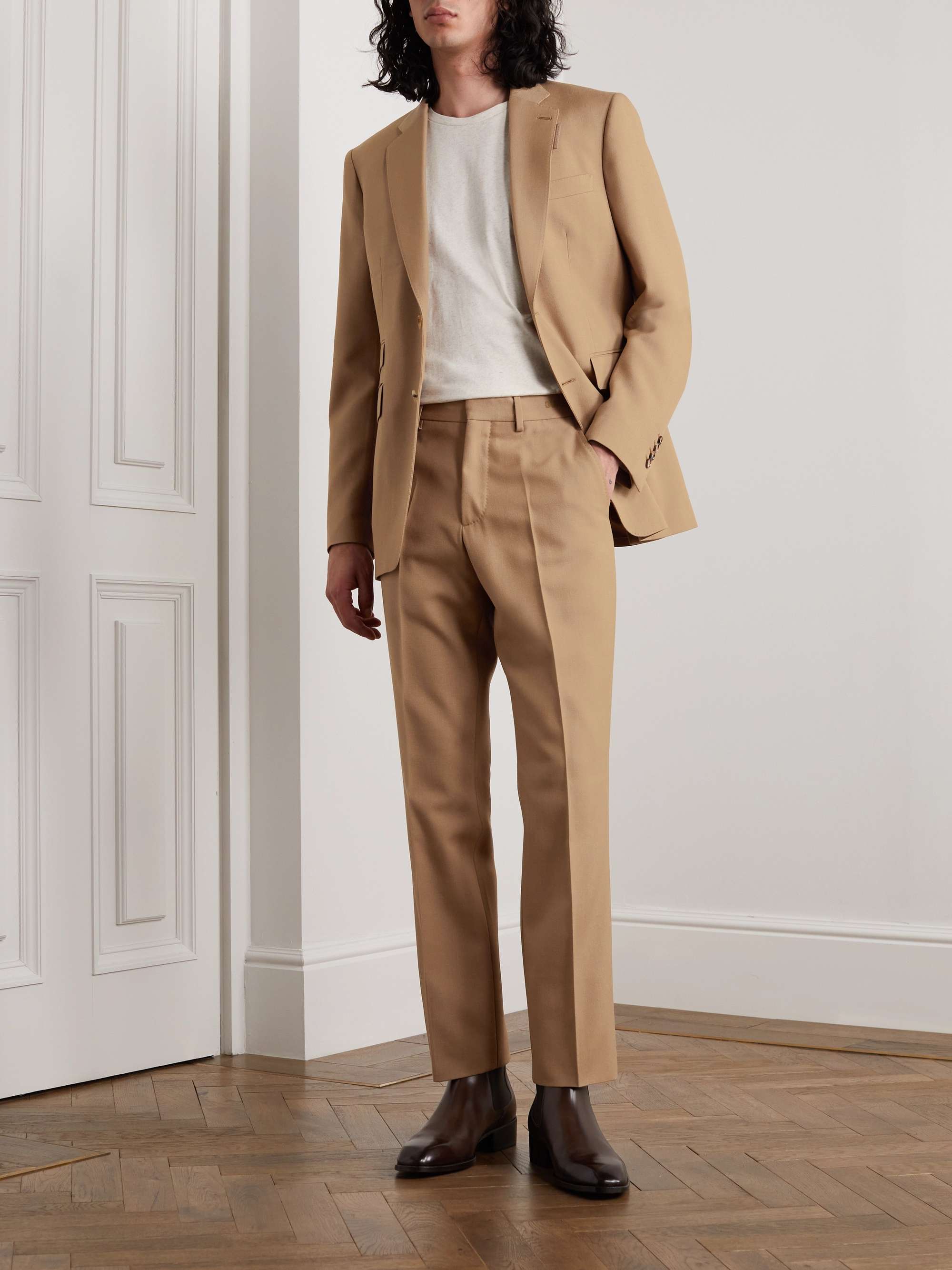 BURBERRY Clarence Slim-Fit Wool and Silk-Blend Twill Suit Trousers for Men
