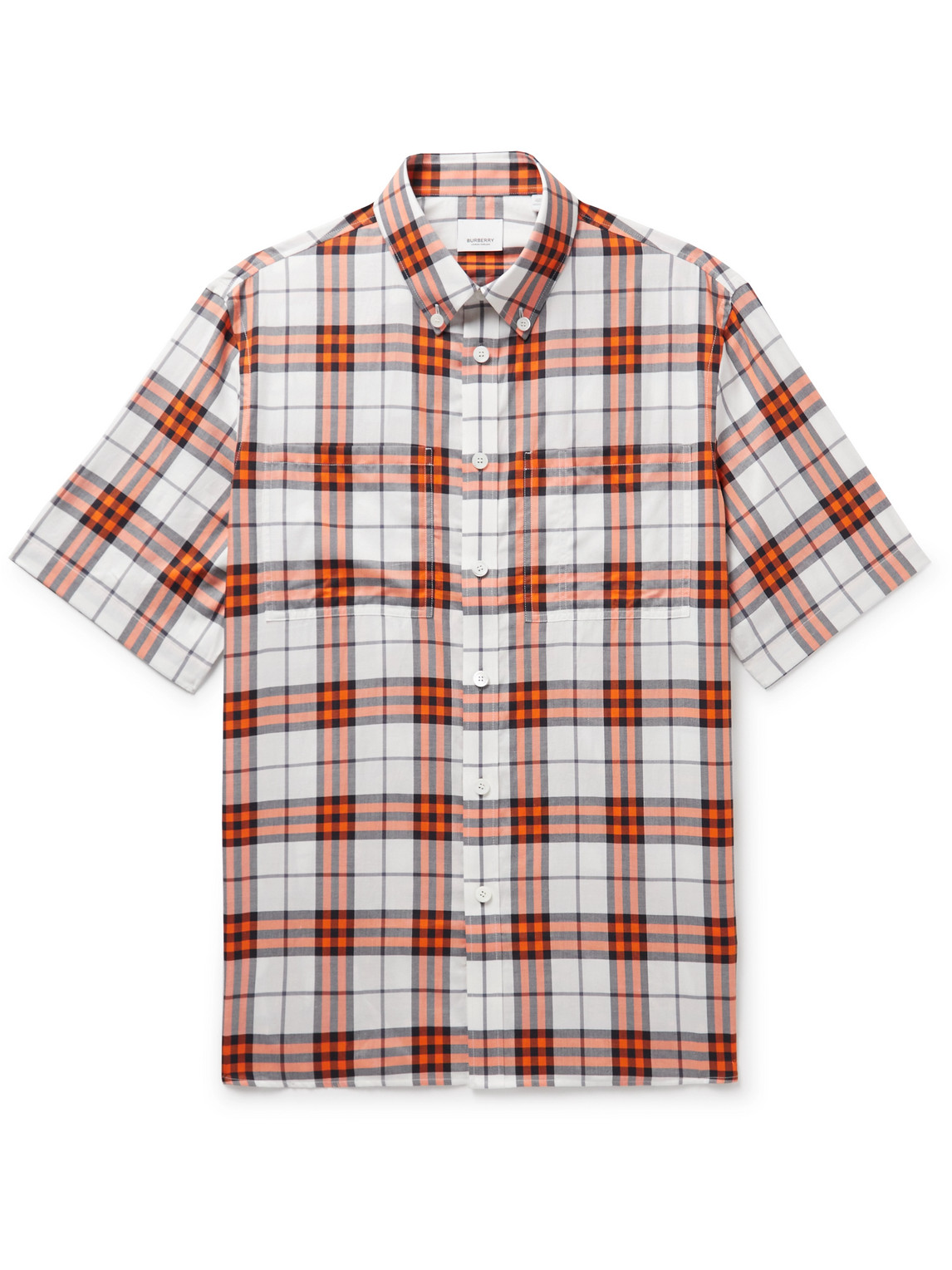 Burberry Button-down Collar Checked Cotton-twill Shirt In Red