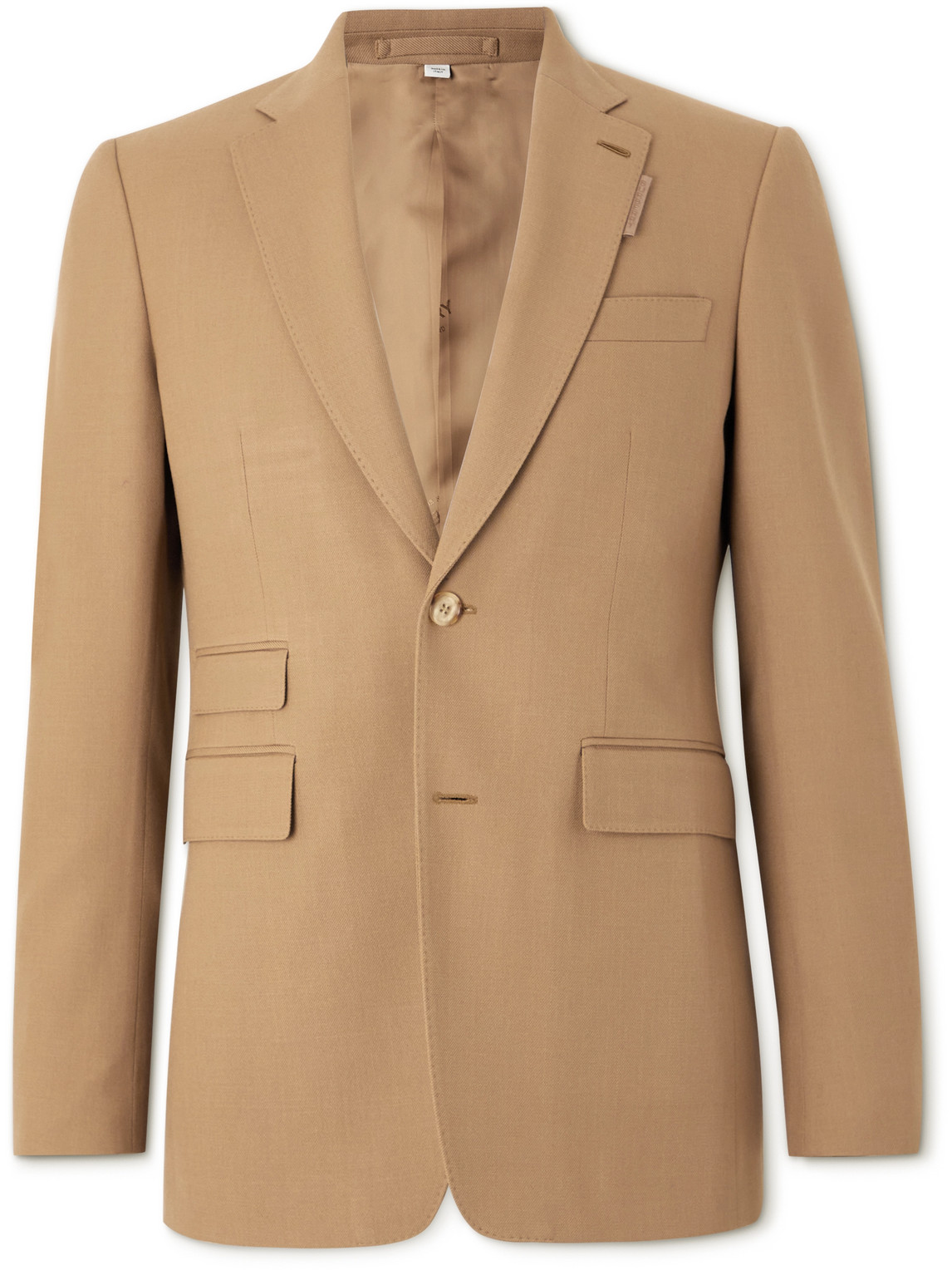 Burberry Wool And Silk-blend Suit Jacket In Neutrals