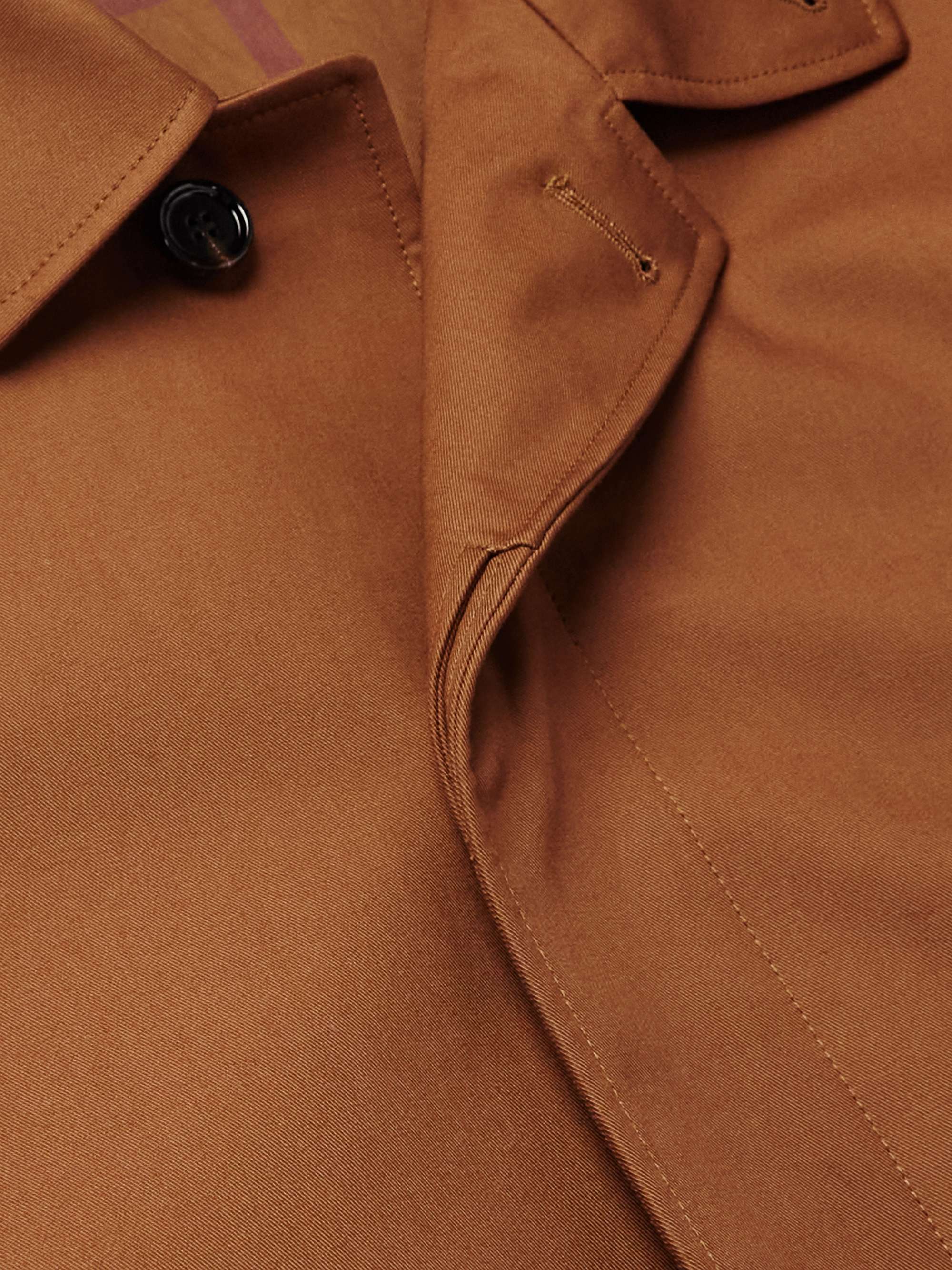 BURBERRY Clapham Logo-Embroidered Cotton-Gabardine Coat