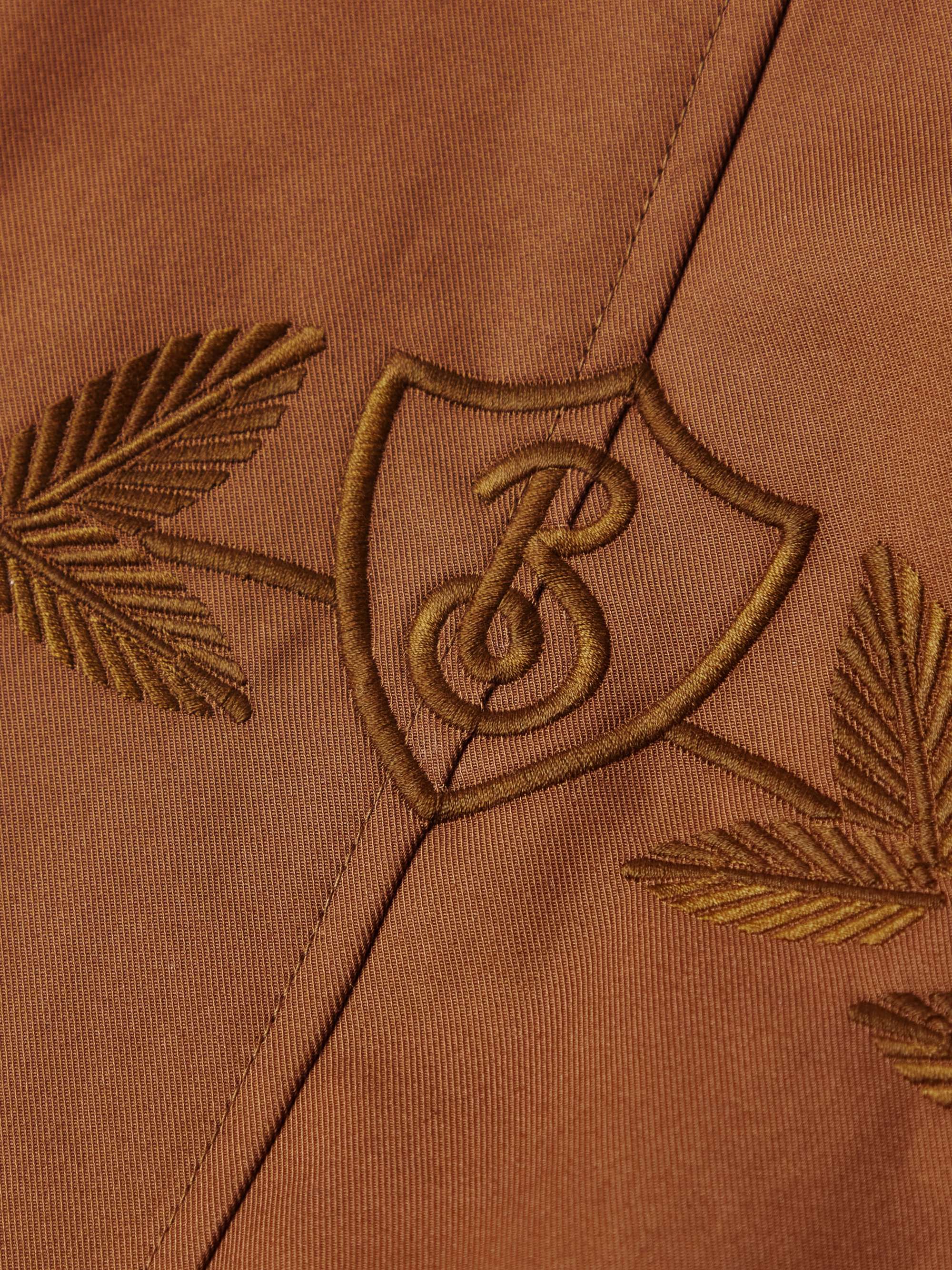 BURBERRY Clapham Logo-Embroidered Cotton-Gabardine Coat