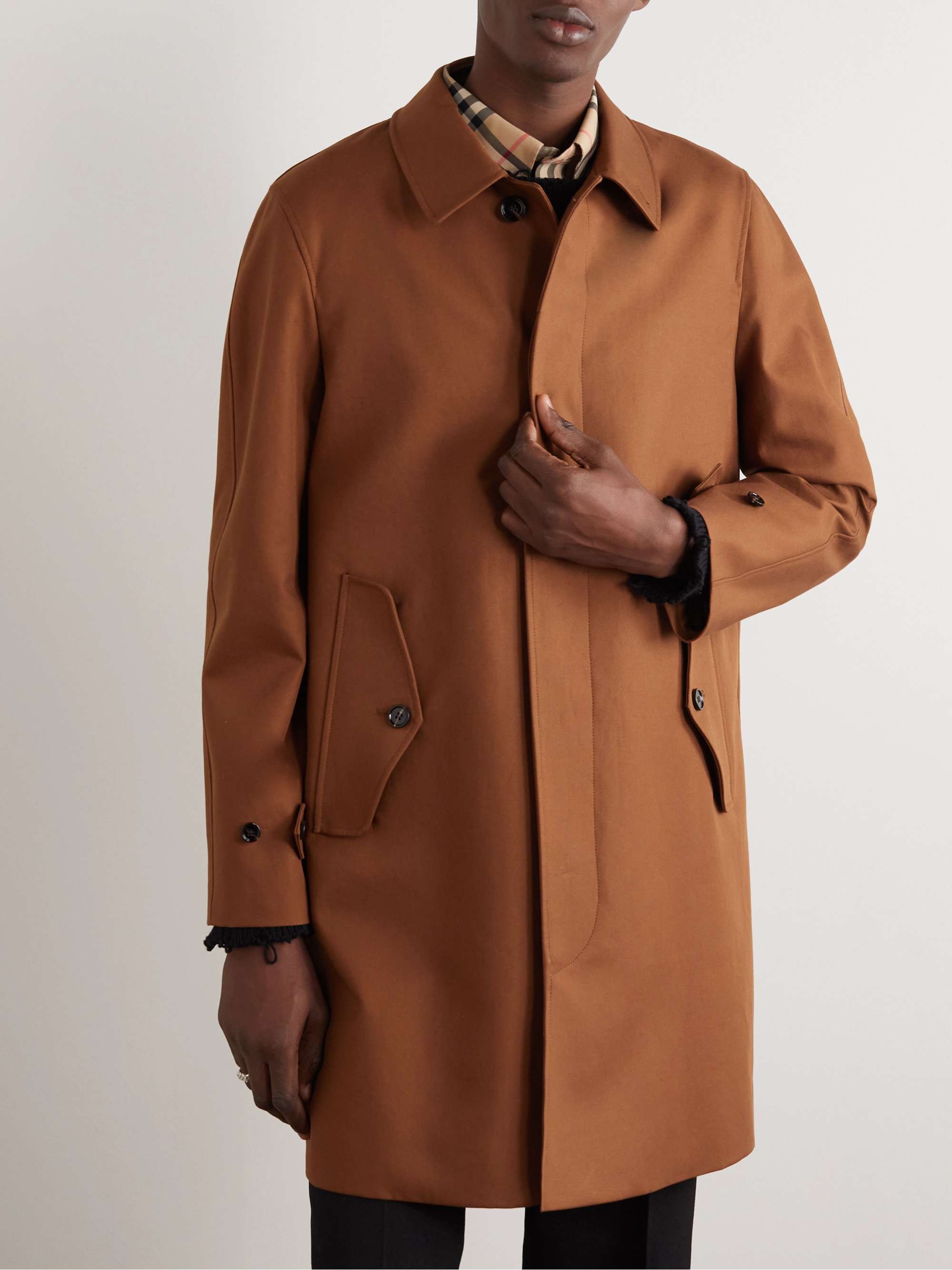BURBERRY Clapham Logo-Embroidered Cotton-Gabardine Coat