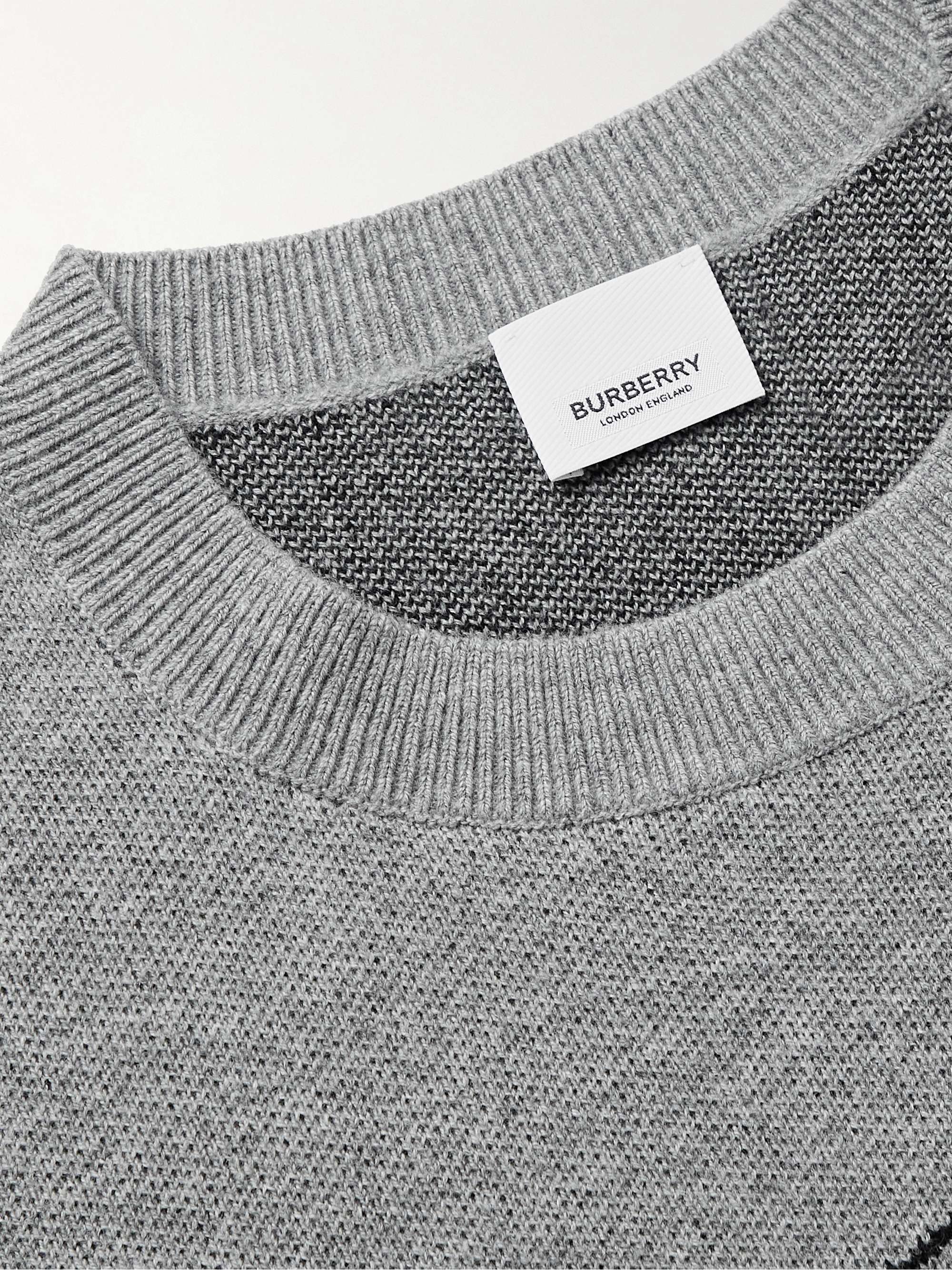 BURBERRY Logo-Jacquard Wool Sweater