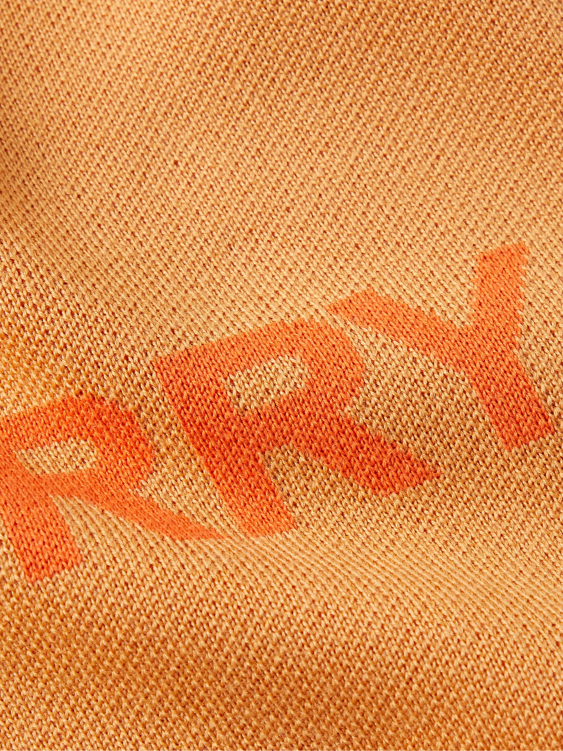 Shop Burberry Logo-intarsia Wool And Cotton-blend Sweater In Orange