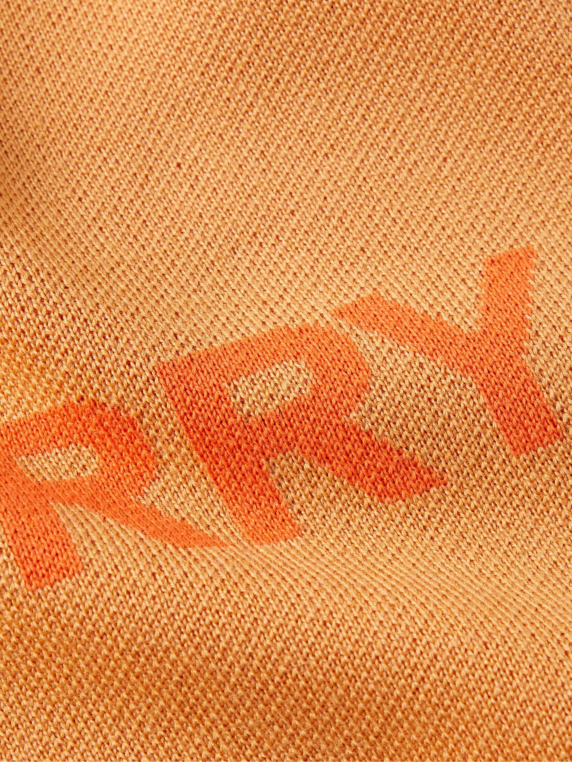 BURBERRY Logo-Intarsia Wool and Cotton-Blend Sweater