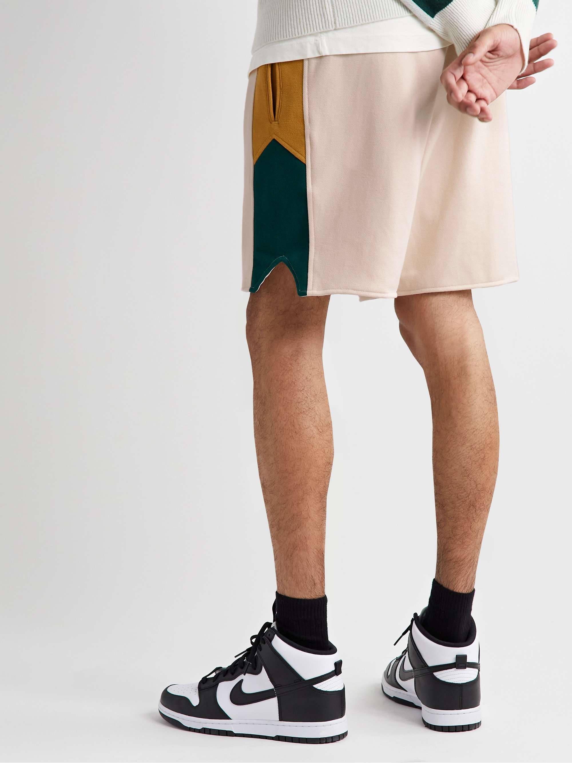 RHUDE Straight-Leg Logo-Embroidered Cotton-Jersey Drawstring Shorts