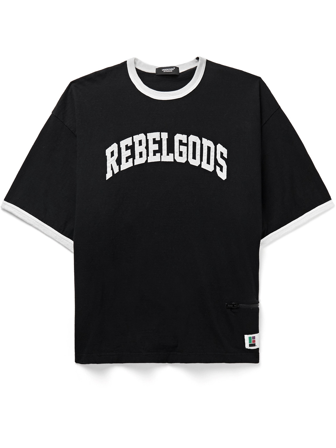 Undercover Appliquéd Cotton-jersey T-shirt In Black