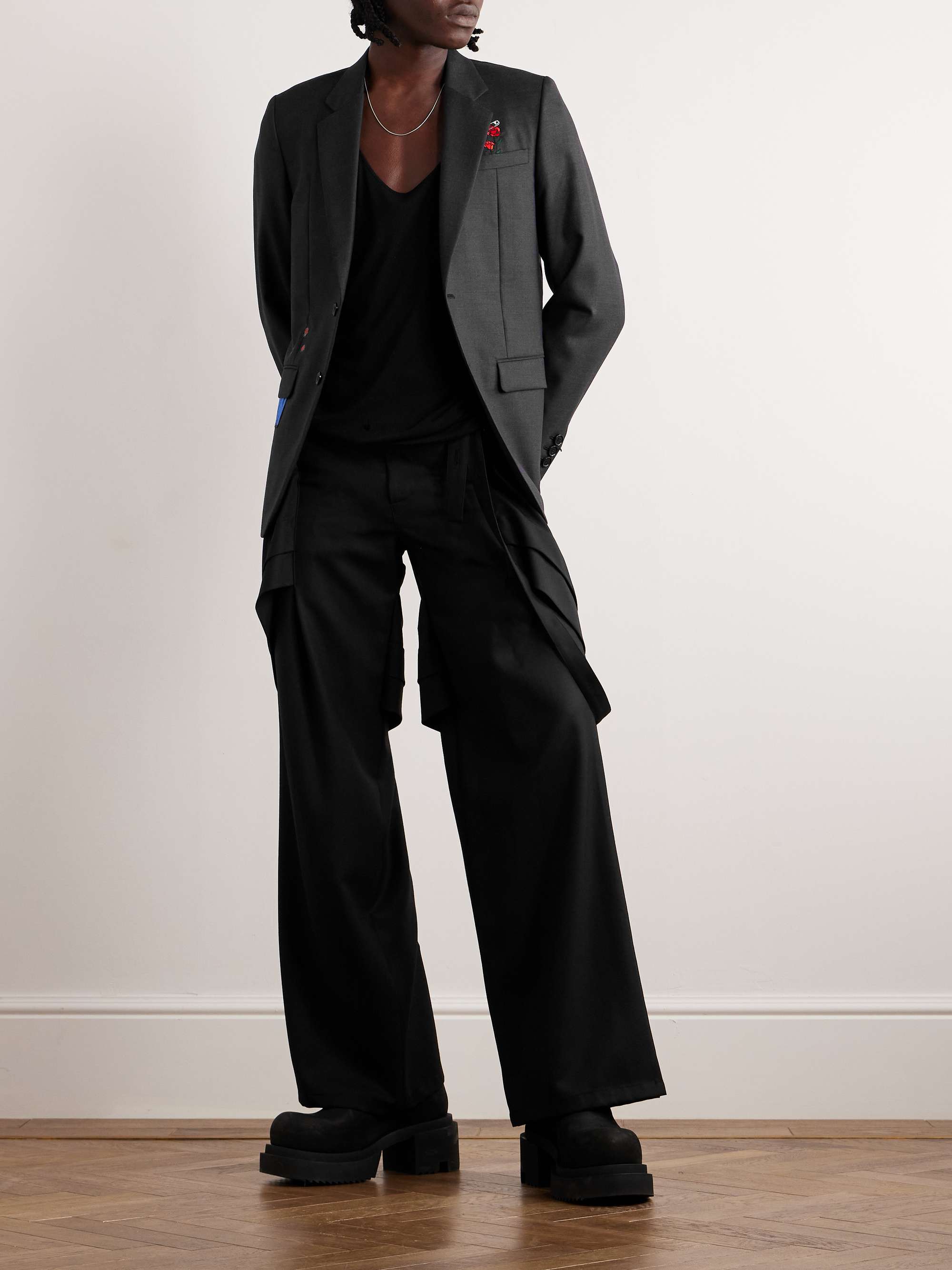 UNDERCOVER Slim-Fit Embroidered Wool and Mohair-Blend Blazer | MR PORTER